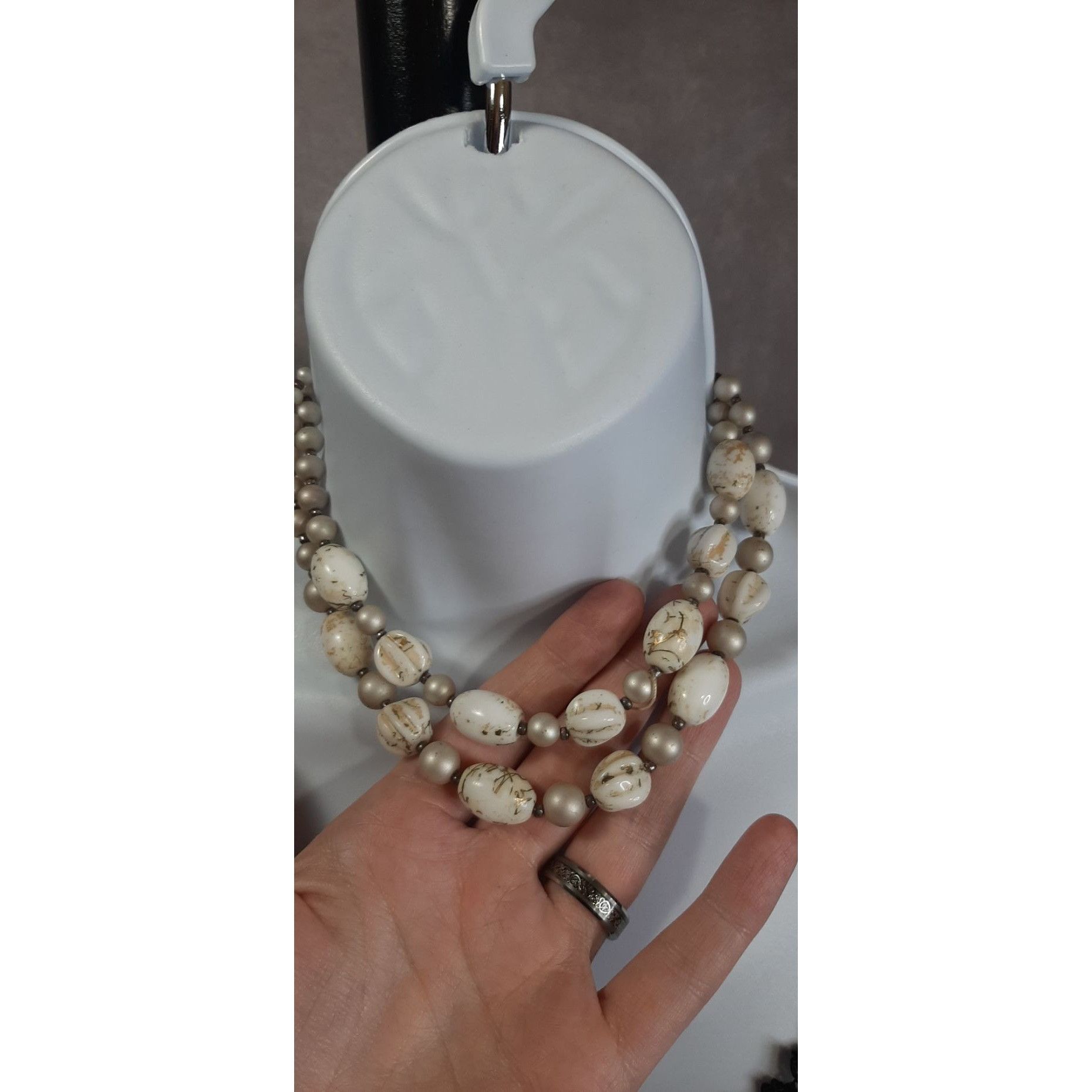 Other Vintage Boho Chic Double-Strand Neutral Tone Necklace Size ONE SIZE - 2 Thumbnail