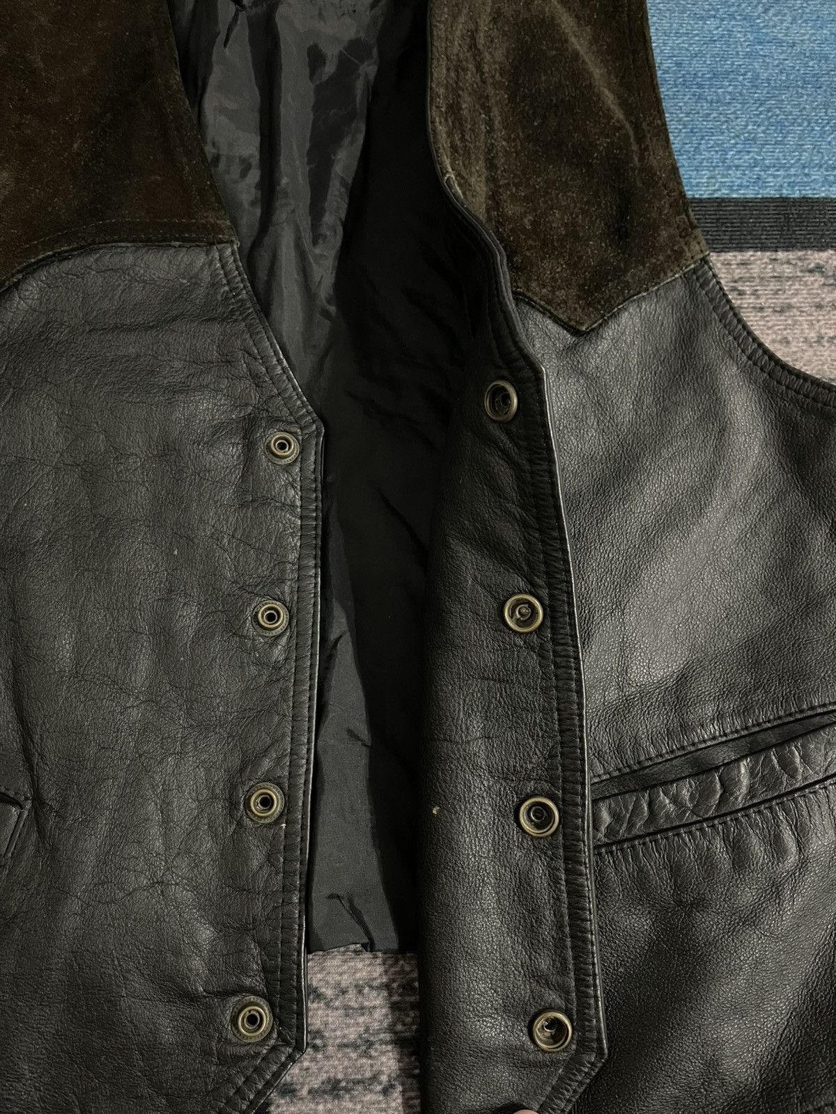 Leather × Vintage Vintage Cow Leather Snap Button Vest Size US M / EU 48-50 / 2 - 12 Thumbnail