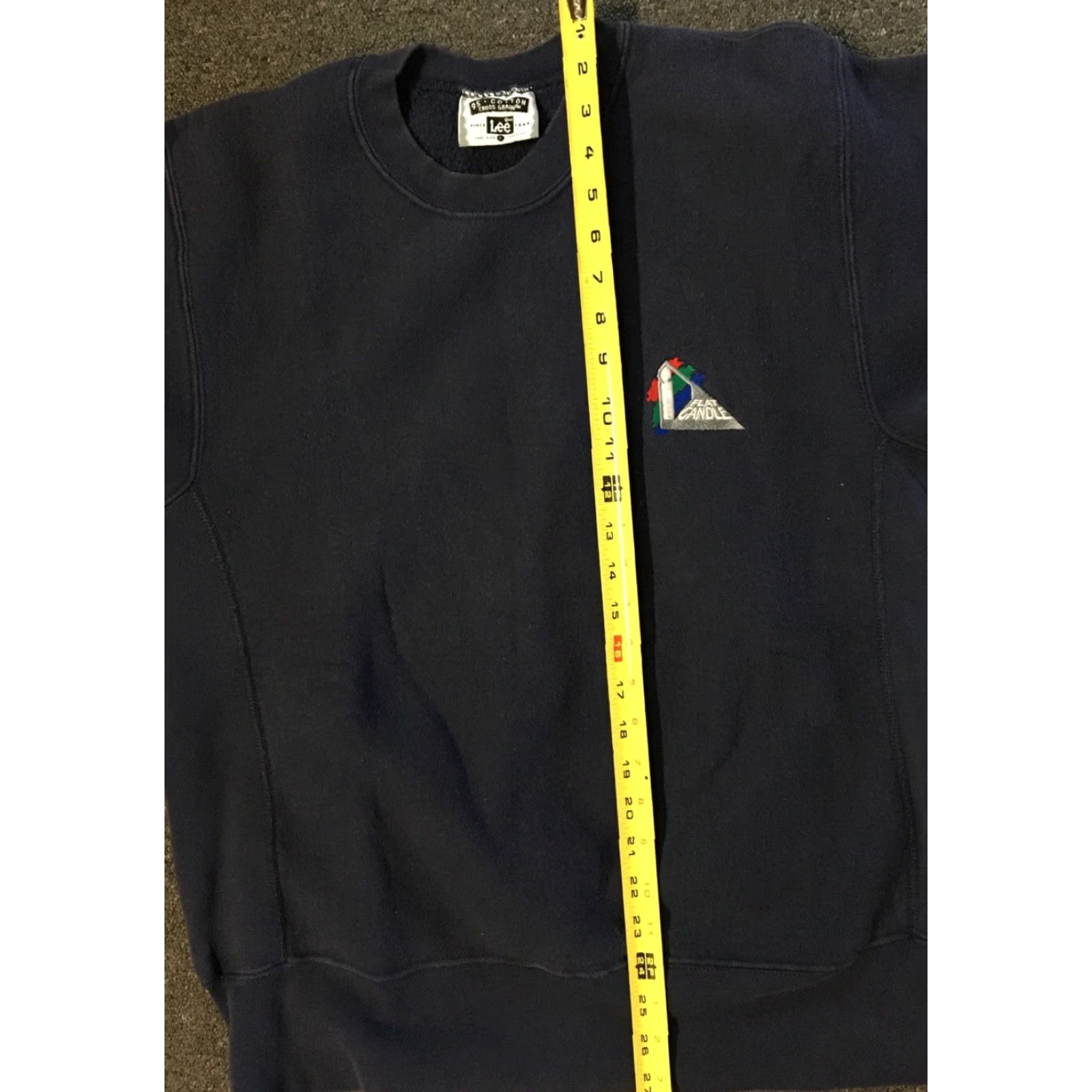 Lee VINTAGE Lee Sweatshirt L Navy Blue Reversible Flat Candles 90s 80s USA Track & Field Grunge PULLOVER Men Size US L / EU 52-54 / 3 - 7 Thumbnail