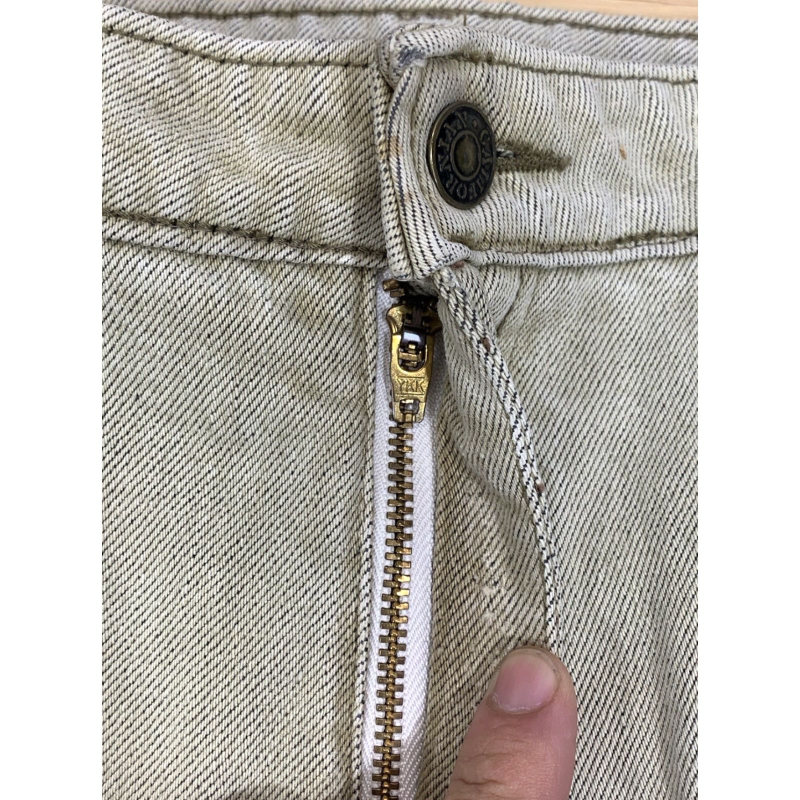 Vintage Calfornian By Paddocks Women Beige Pants Size 32 Denim Straight Pocket Zipper Casual Cotton Blend Regular Inseam 26 in #1172 Size 24" / US 00 / IT 34 - 5 Thumbnail