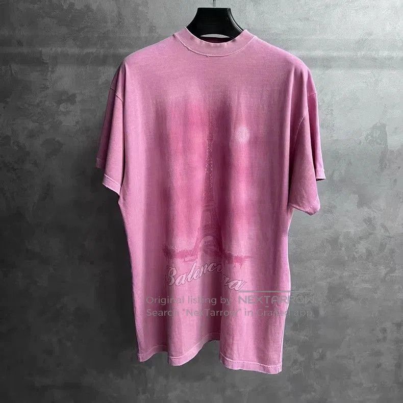 Balenciaga Balenciaga Pink Logo Print Short Sleeve T-shirt. Size US S / EU 44-46 / 1 - 1 Thumbnail