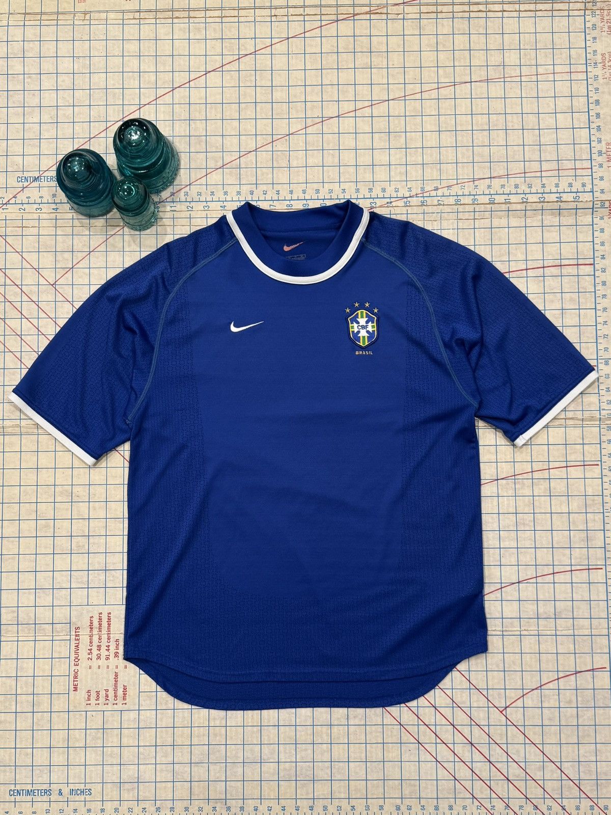 Nike Vintage Nike Brazil Away Jersey Blue 2000-01 Size Medium Size US M / EU 48-50 / 2 - 1 Thumbnail