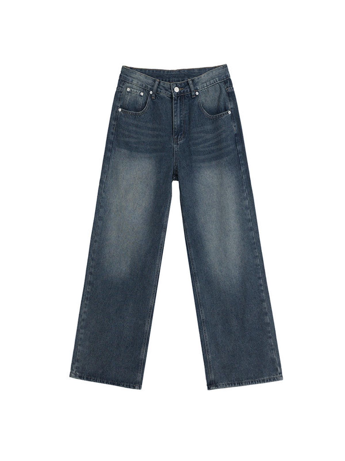 Vintage Blue Wide Leg Denim Jeans, Loose Fit Men's Jeans Size US 32 / EU 48 - 5 Thumbnail