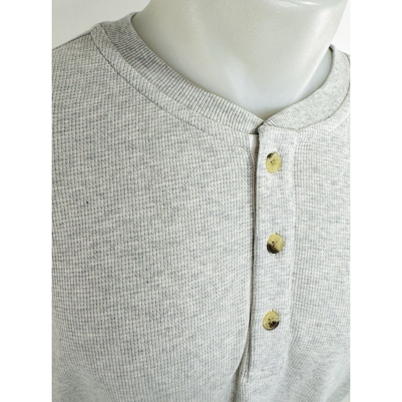 Vintage CRIQUET Pullover Henley Thermal Knit Sweater Mens 2XL Light Gray NFL? No, CQ37 Size US XXL / EU 58 / 5 - 2 Thumbnail