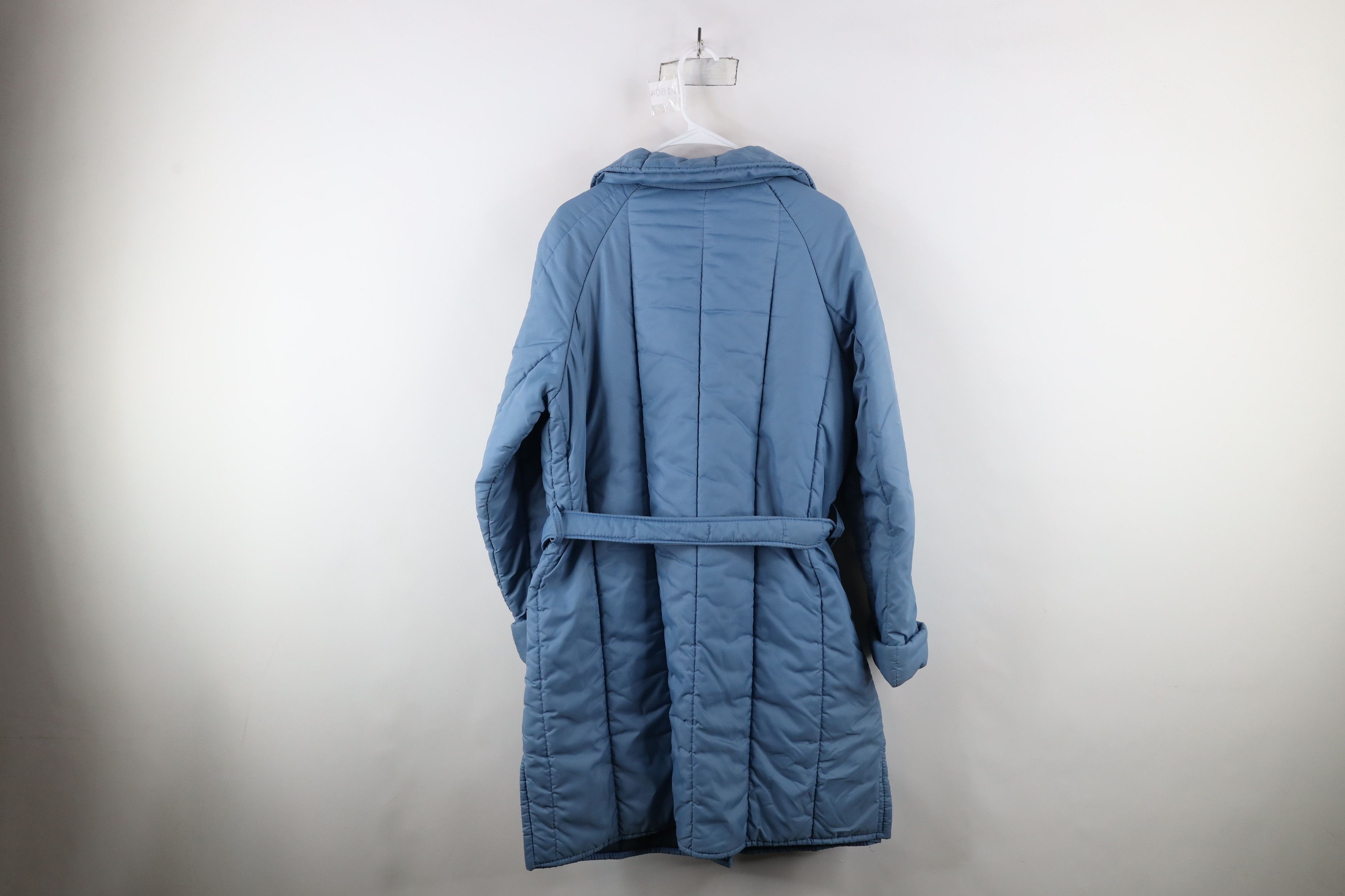 Vintage Vintage 70s Streetwear Belted Quilted Puffer Jacket Blue Size L / US 10 / IT 46 - 13 Thumbnail