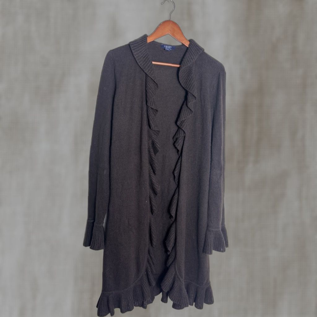 Chaps Chaps Cardigan Womens XL Brown Cotton Nylon Viscose Angora Pullover Sweater Size XL / US 12-14 / IT 48-50 - 1 Thumbnail