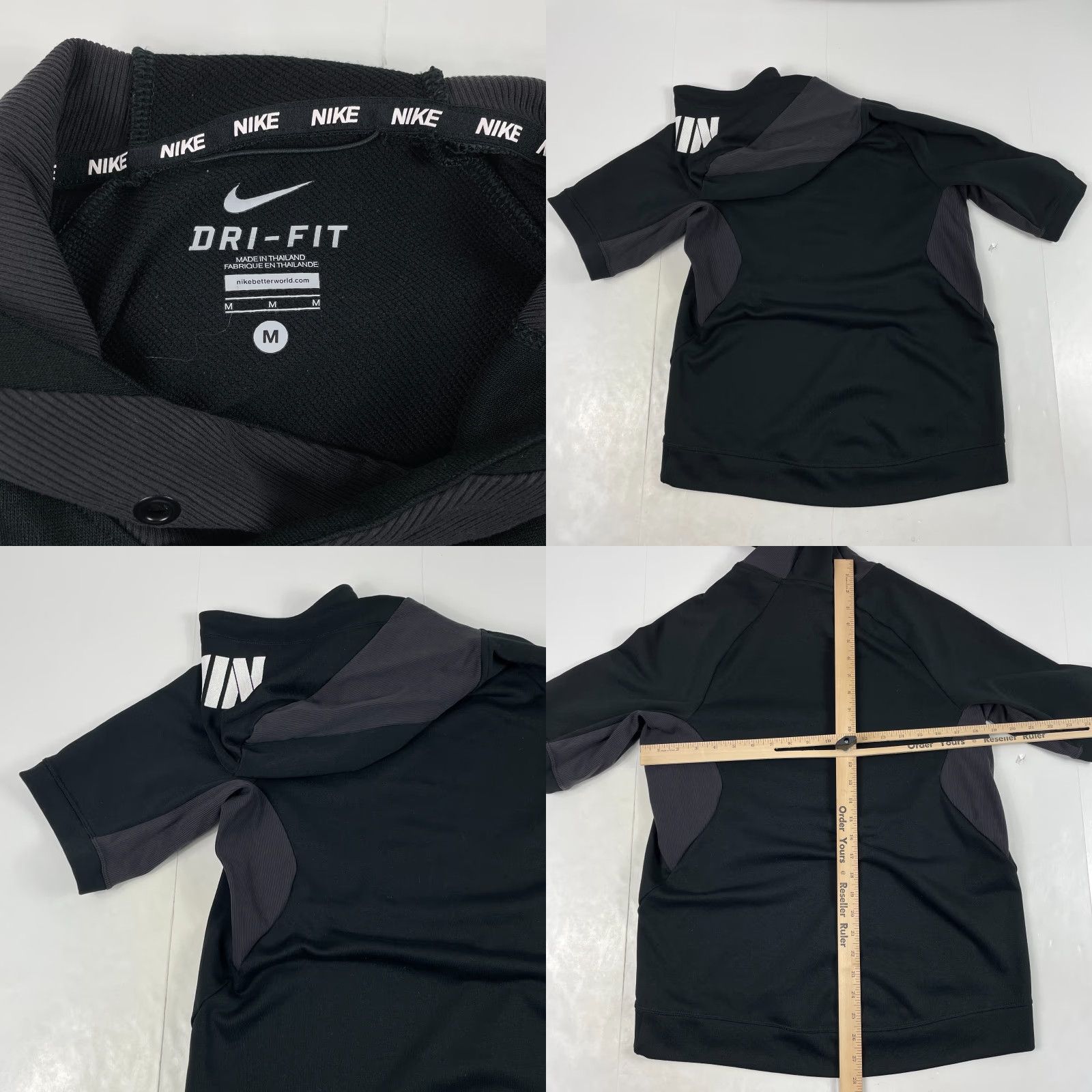 Nike VINTAGE Nike Hoodie Mens M Black Dri Fit Short Sleeve Workout Gym Training Lined Size US M / EU 48-50 / 2 - 8 Thumbnail