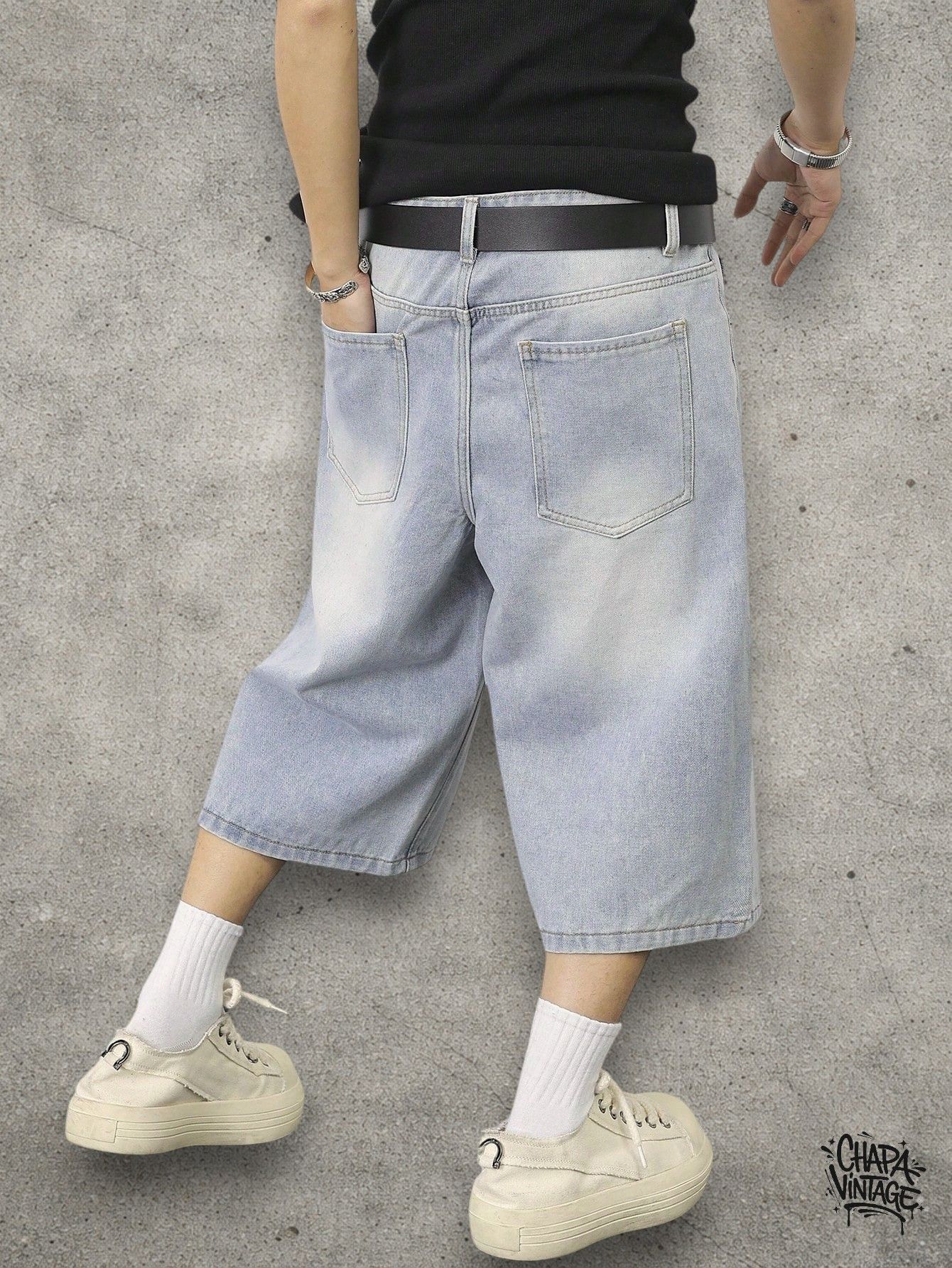 Japanese Brand Washed denim jorts Size US 32 / EU 48 - 3 Thumbnail