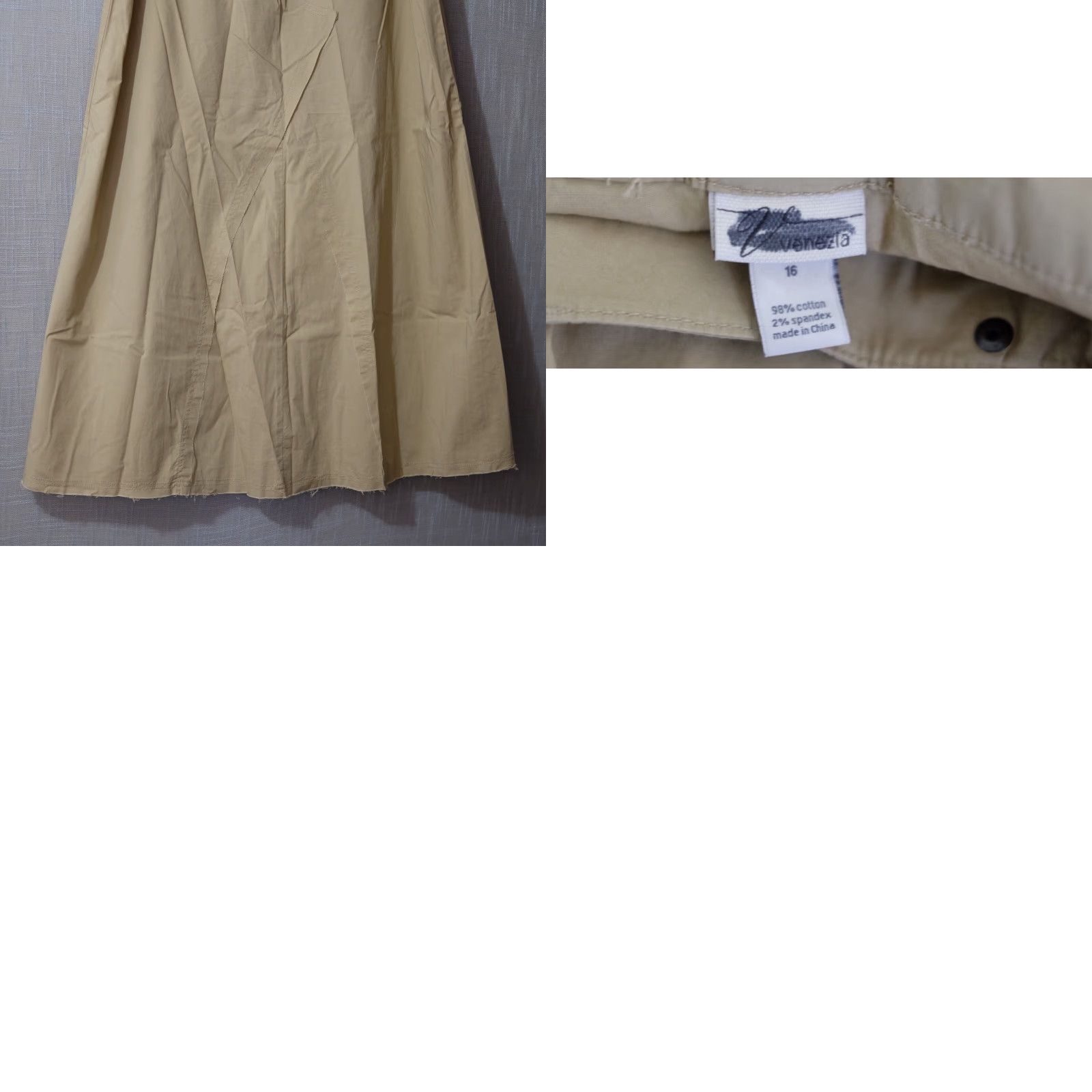 Vintage VINTAGE Venezia Maxi Skirt w/Studded Detail Beige Lightweight Women's 16 Beige Studded Long Skirt 16 Womens Venezia Size 38" / US 16 / IT 52 - 8 Thumbnail
