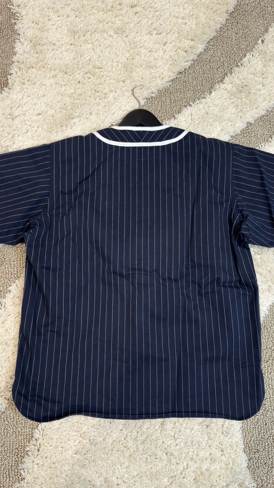Bape Pinstripe Navy Baseball Jersey Size US M / EU 48-50 / 2 - 6 Thumbnail