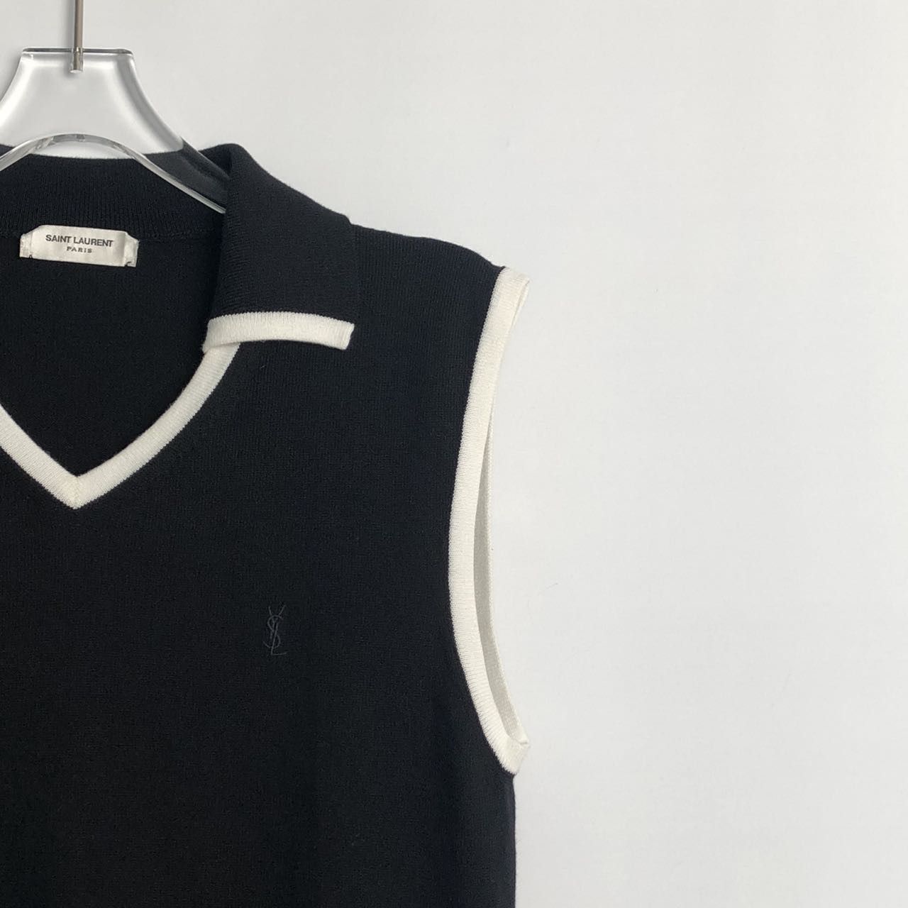 Yves Saint Laurent Saint Laurent Contrast Sleeveless Knit Polo Tank Top K26WX Size M / US 6-8 / IT 42-44 - 3 Thumbnail