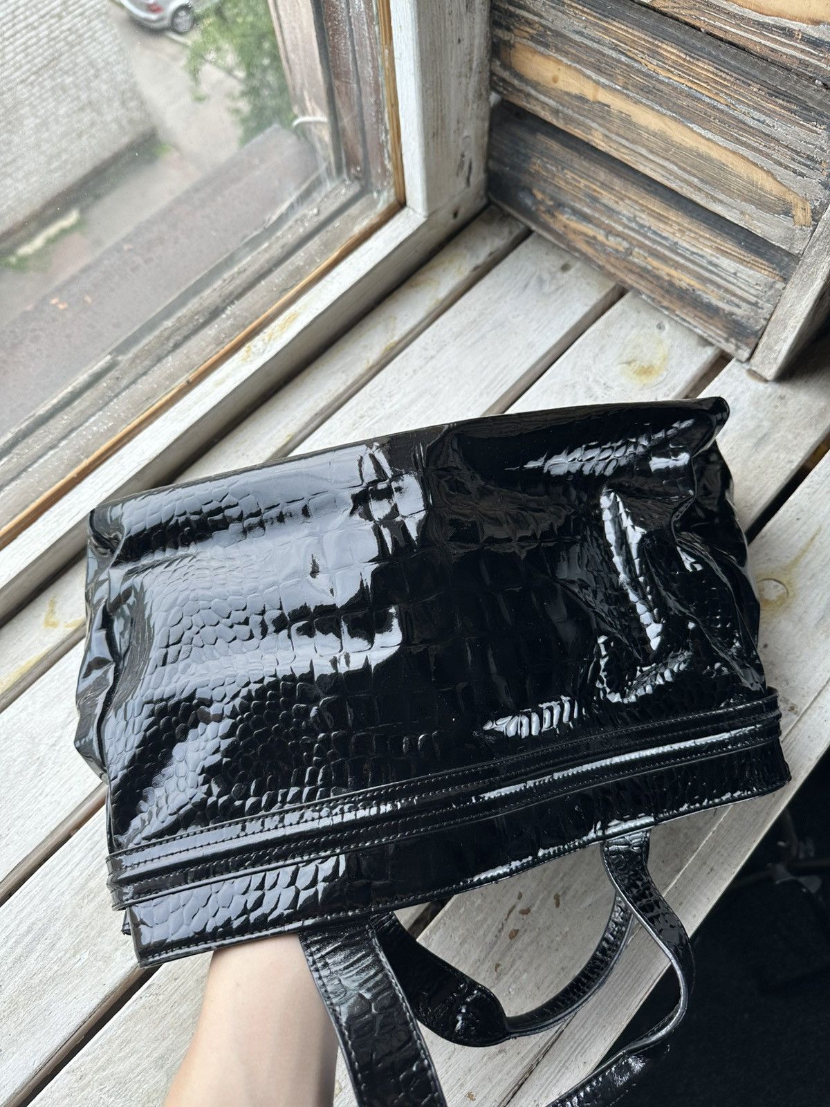 Armani 🚨ARMANI JEANS TOTE BAG VINTAGE BLACK LOGO Size ONE SIZE - 5 Thumbnail