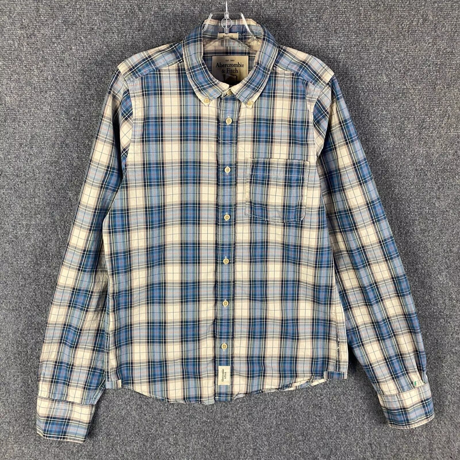 Abercrombie & Fitch Abercrombie & Fitch Shirt Men's Large Muscle Plaid Size US L / EU 52-54 / 3 - 1 Thumbnail