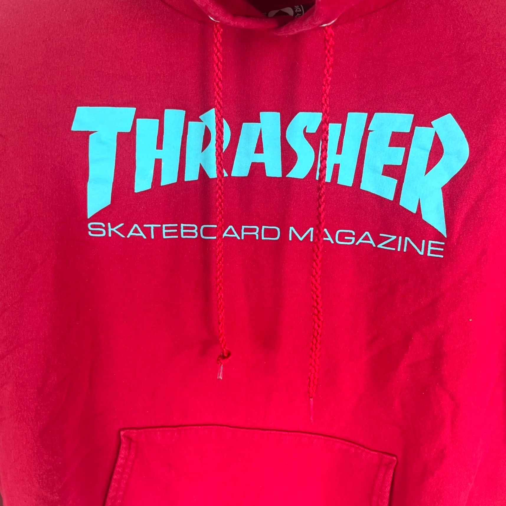 Thrasher Thrasher Hooded Sweatshirt Skateboard Magazine Red Adult M Size Men Hoodie Pullover Graphic Print Logo High Neck Long Sleeve Cotton Polyester Fleece Size US M / EU 48-50 / 2 - 3 Thumbnail