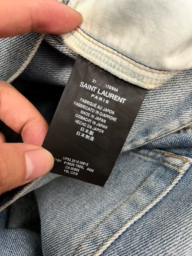 Saint Laurent Paris Saint Laurent Washed Blue Distressed Jeans Size US 31 - 4 Thumbnail