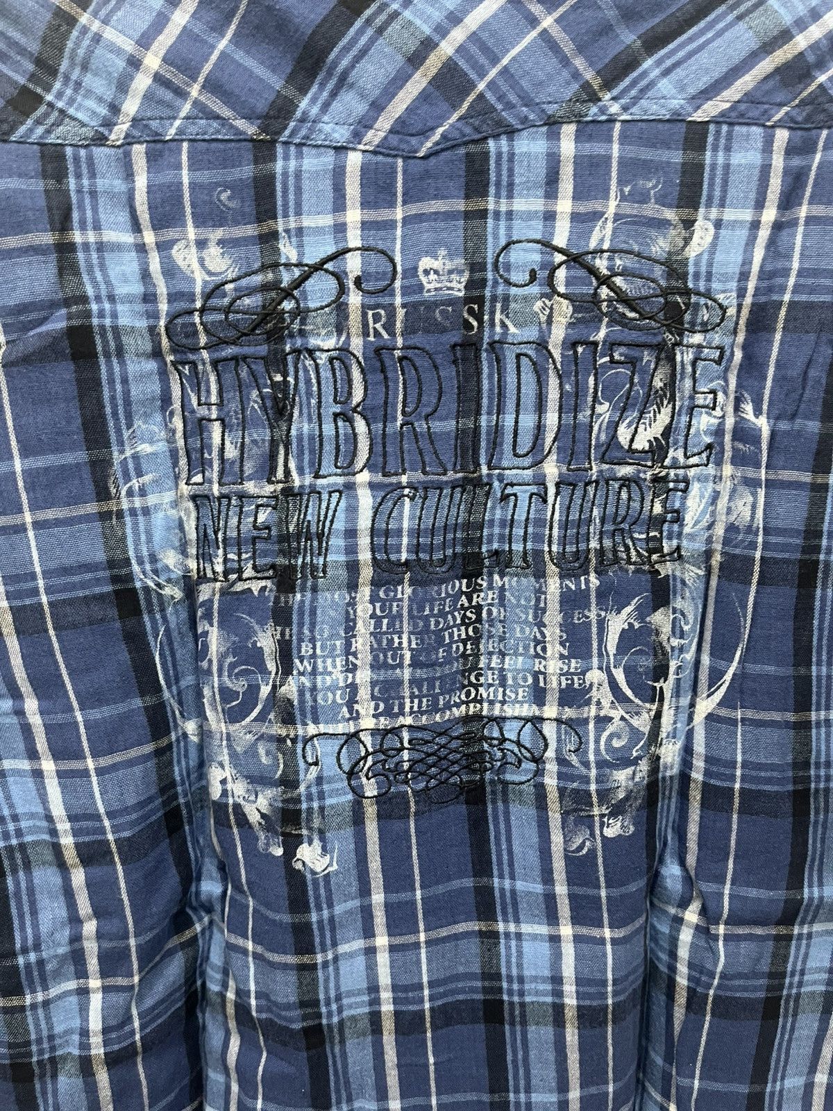 Japanese Brand Russ-K Japanese Flannel Poem The World Exist Perfect Size US XL / EU 56 / 4 - 8 Thumbnail