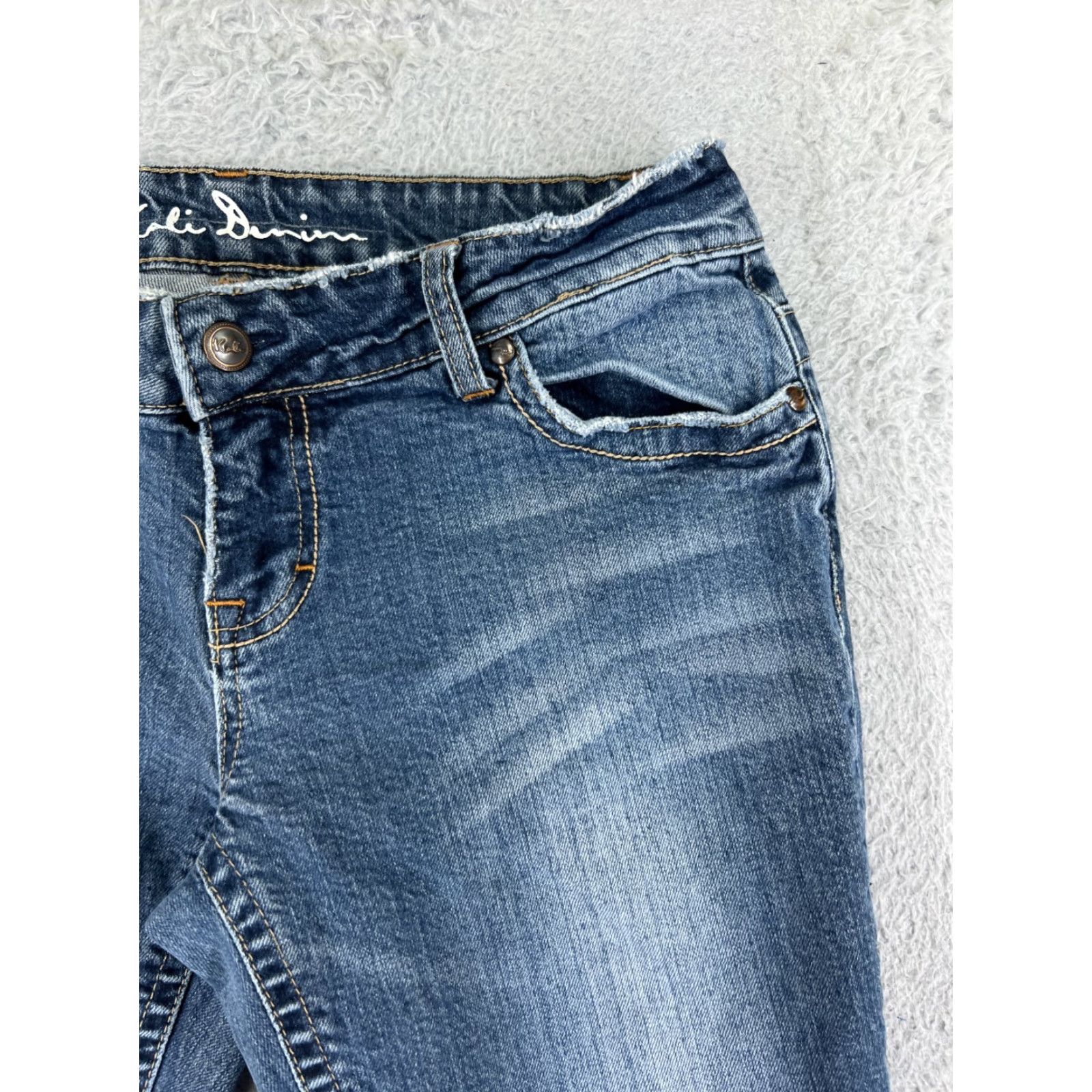 Vintage Kali Jeans Womens 9 Blue Denim Low Rise Straight Medium Wash Cotton Blend Jeans Size 30" / US 8 / IT 44 - 7 Thumbnail