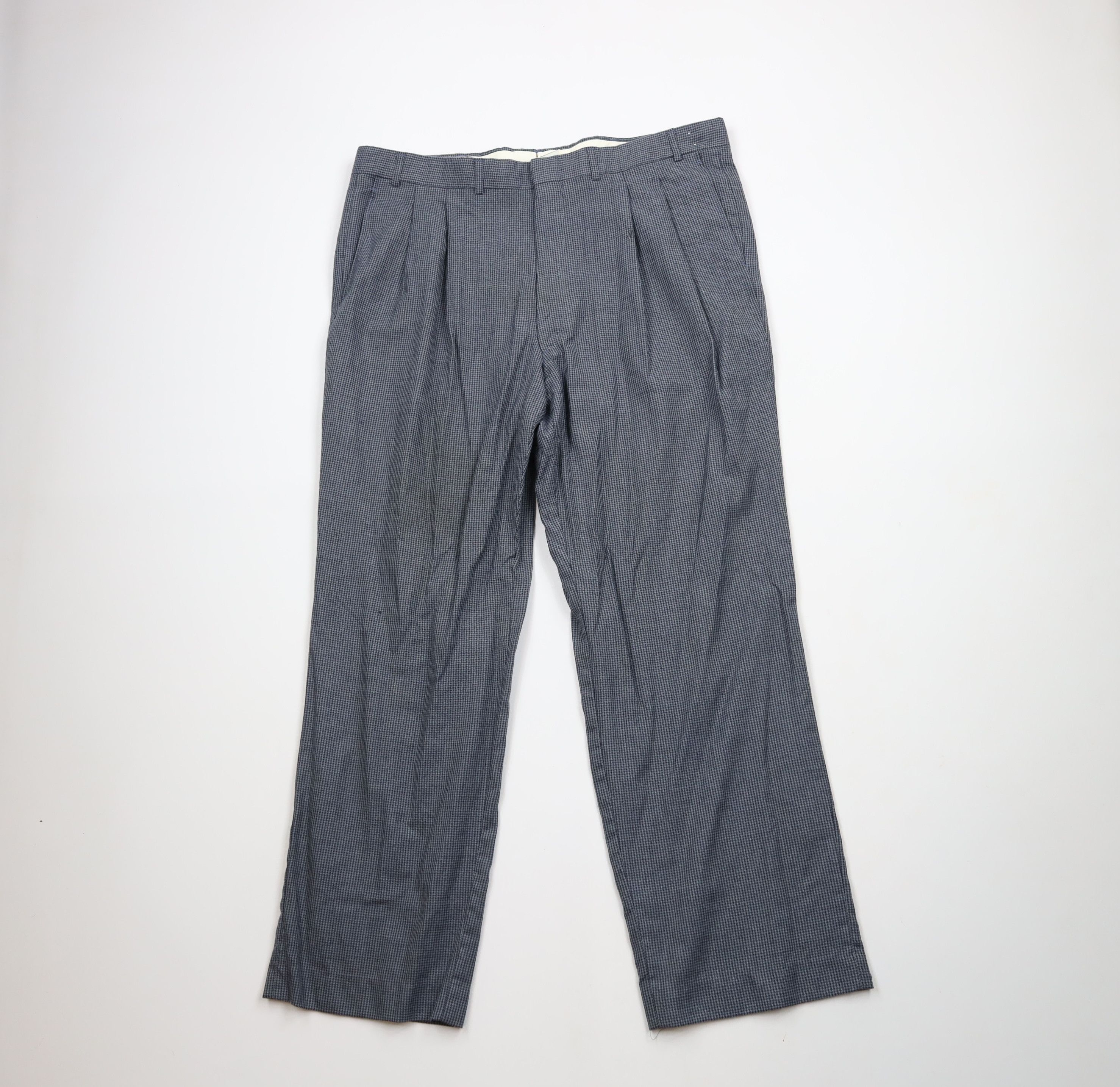 Vintage Vintage 70s Streetwear Houndstooth Wool Wide Leg Pants USA Size US 38 / EU 54 - 1 Thumbnail
