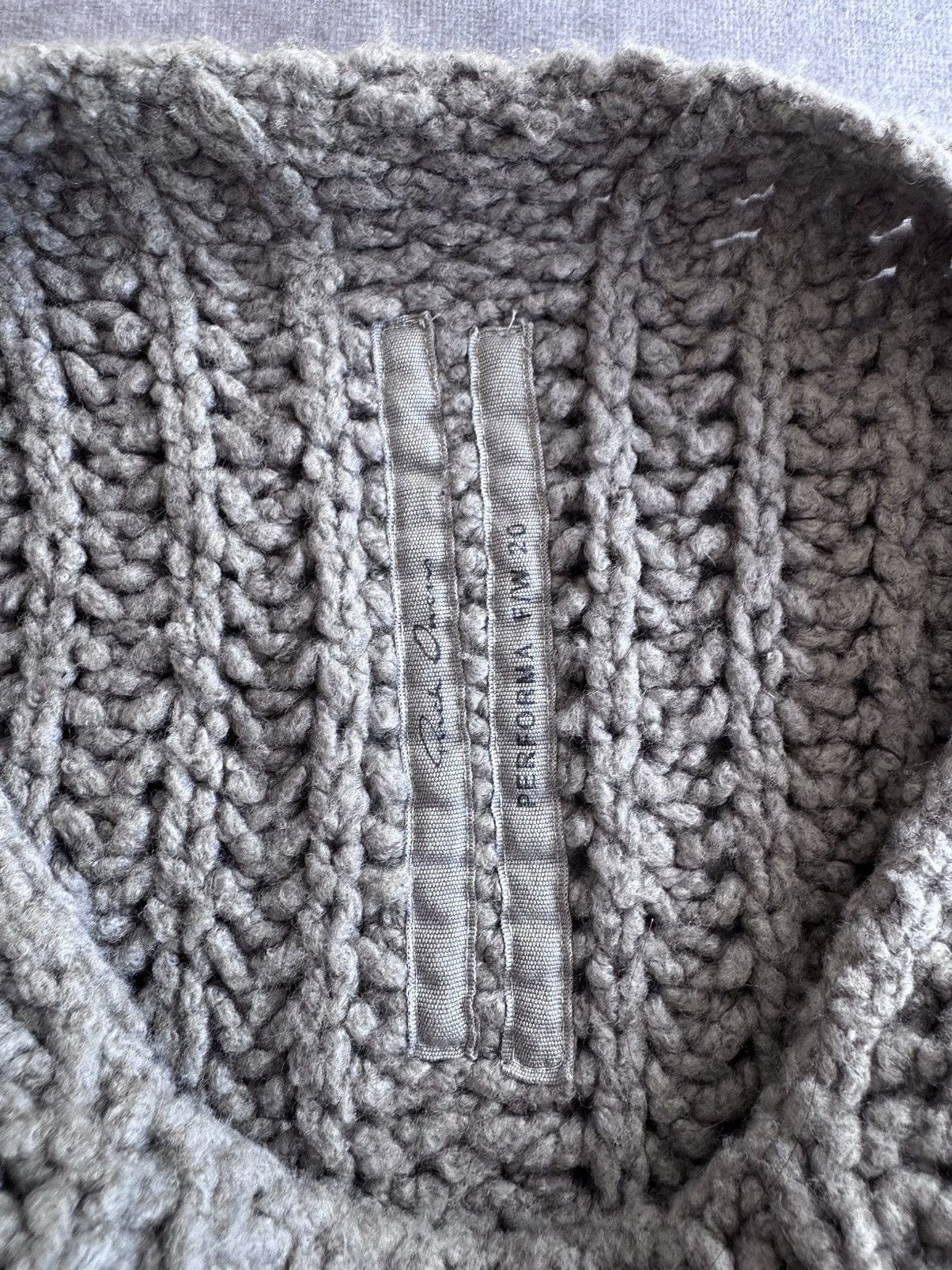 Rick Owens Rick Owens Performa F/W 20 Wool Cable Knit Sweater Size US L / EU 52-54 / 3 - 4 Thumbnail