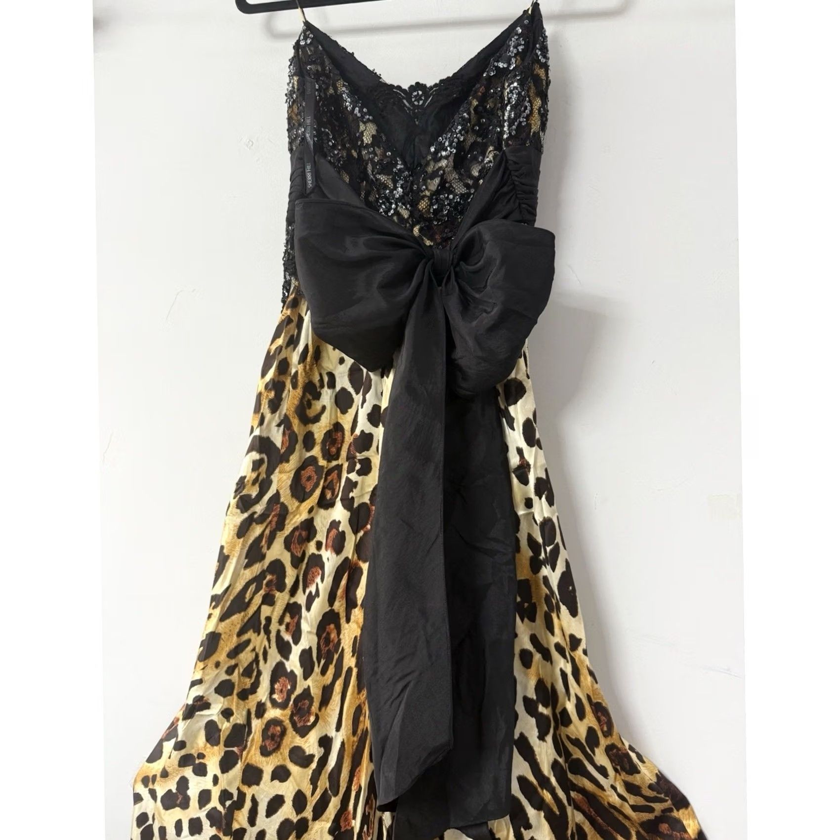 Vintage SHERRI HILL Silk Leopard Print Dress Animal Print Sleeveless Size 14 Size XL / US 12-14 / IT 48-50 - 3 Thumbnail