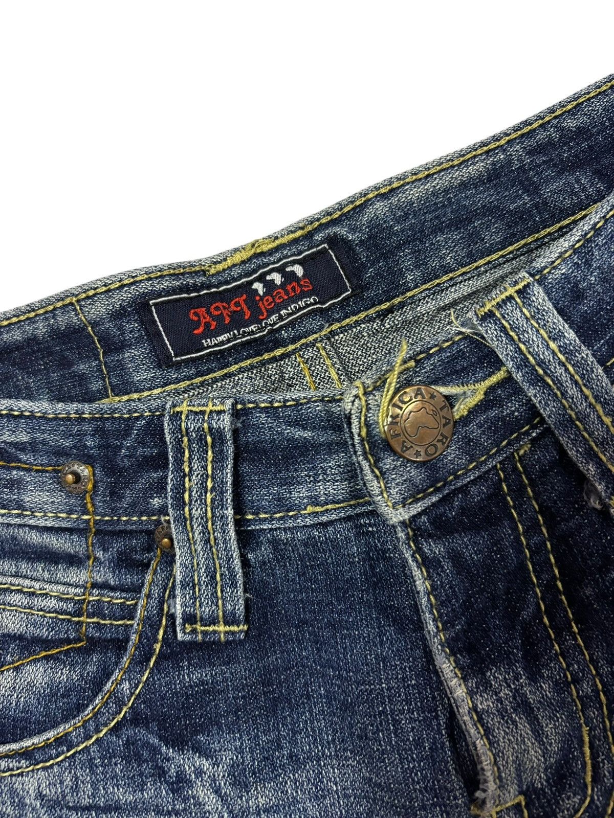 Japanese Brand Vtg Africa Taro Japan Flare Honeycomb Faded Distressed Jeans Size US 28 / EU 44 - 10 Thumbnail