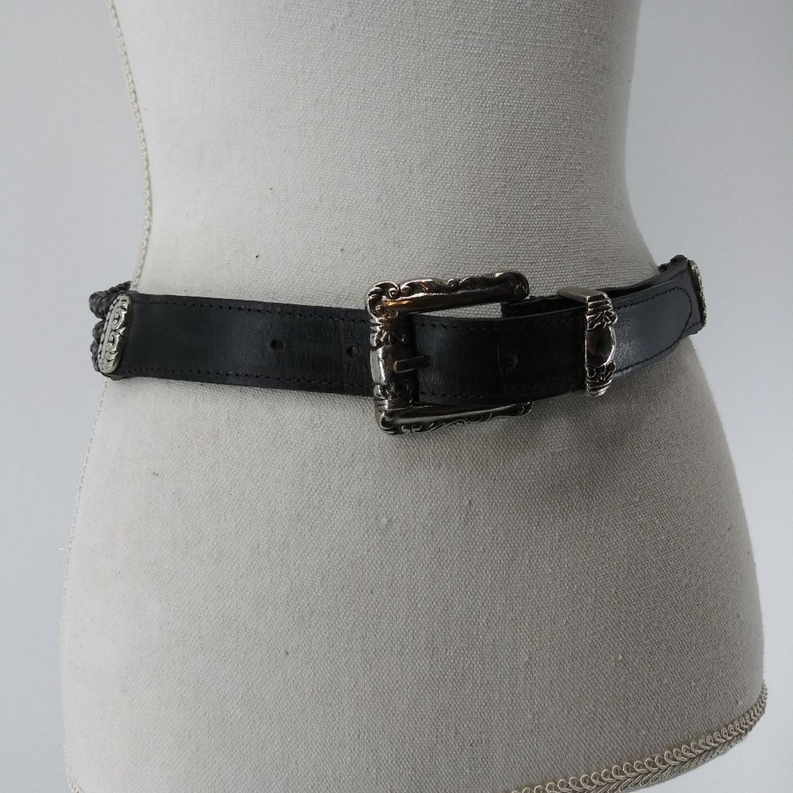 Vintage Women's Braided Triple Rope & Hardware Leather Belt S Size ONE SIZE - 14 Thumbnail