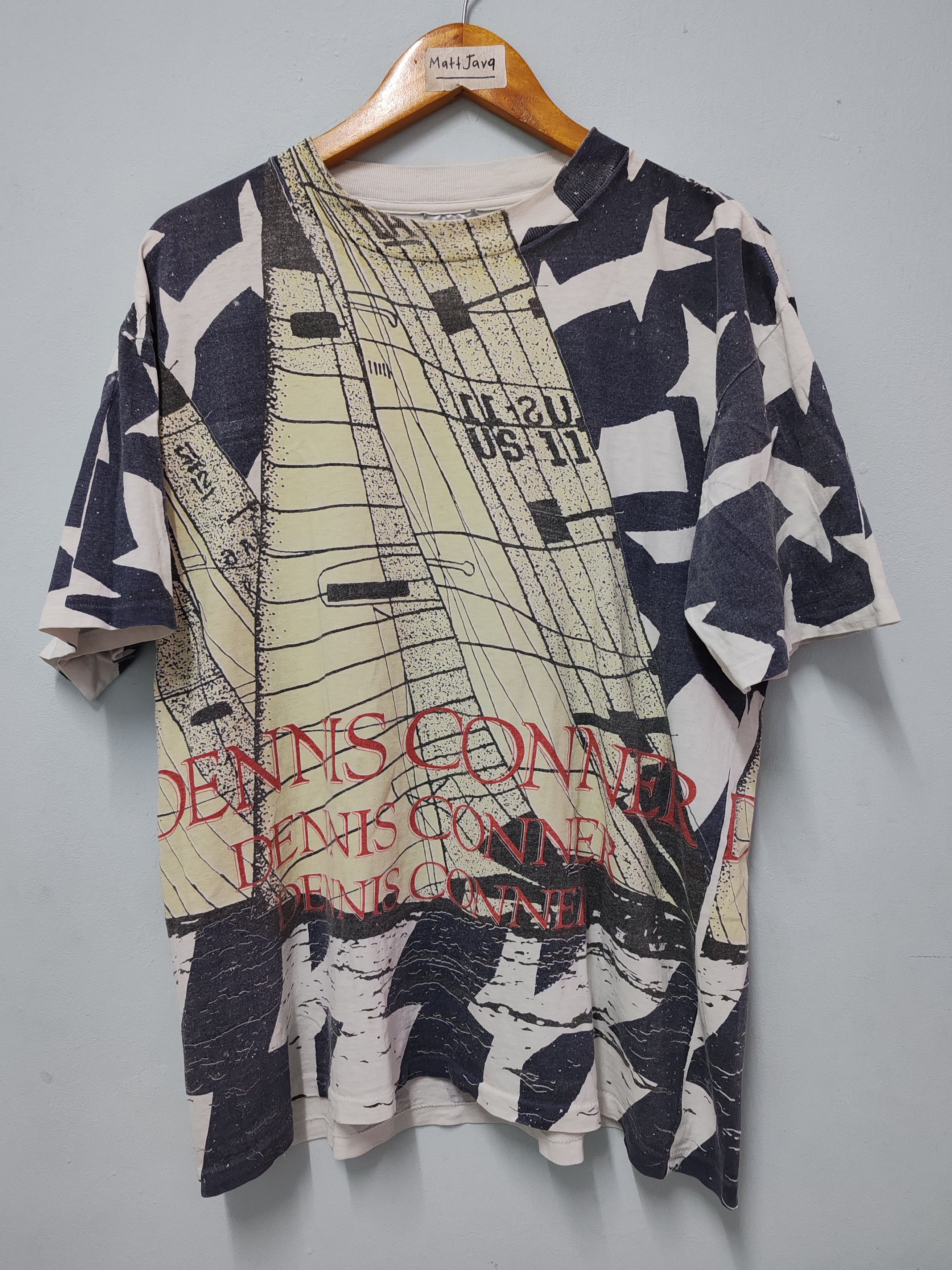 Vintage Vintage Dennis Conner Yachtsman Over Print Tee Stitches Size US L / EU 52-54 / 3 - 1 Thumbnail