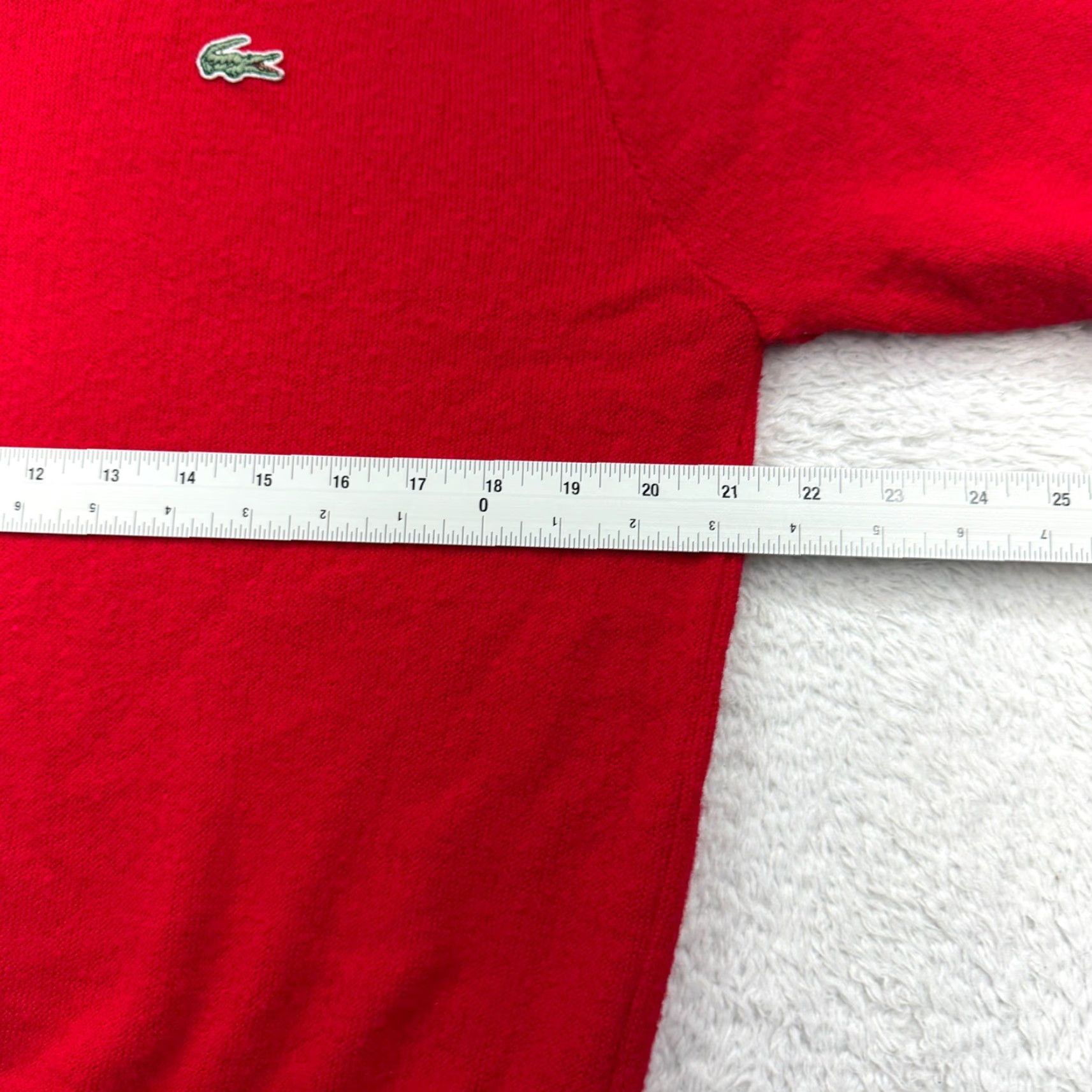 Izod VINTAGE Izod Lacoste Red V-Neck Sweater Mens M Orlon Acrylic Made in USA Size US M / EU 48-50 / 2 - 6 Thumbnail
