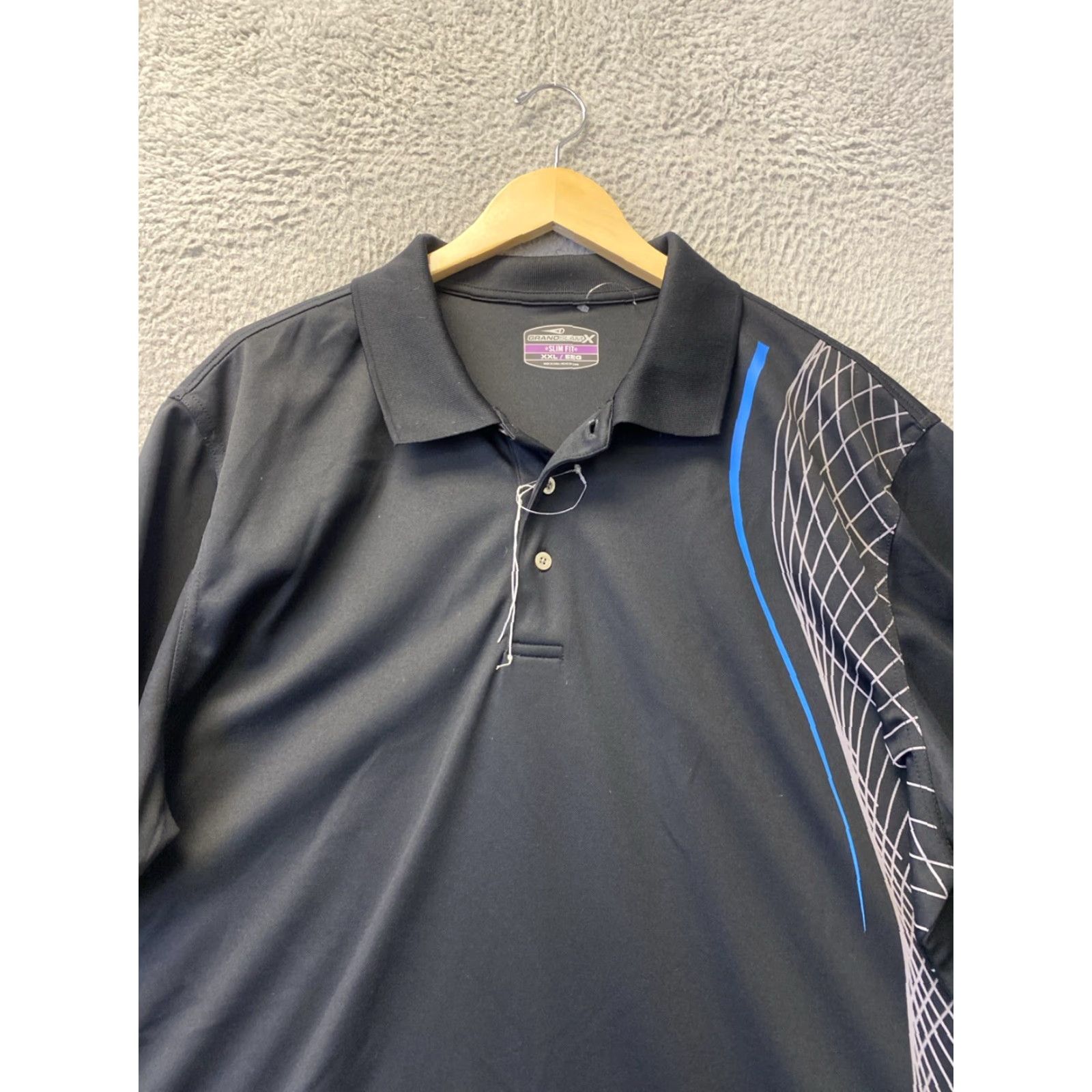 Vintage Grand Slam Performance Polo Golf Shirt Black 2XL /107-60 Regular Fit Short Sleeve Mens Size US XXL / EU 58 / 5 - 2 Thumbnail