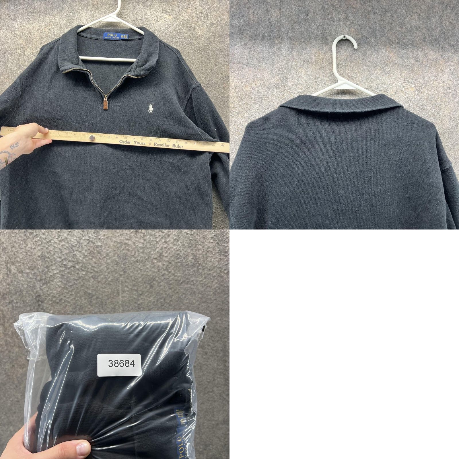Polo Ralph Lauren Polo Ralph Lauren Sweater Mens 2XL Black Quarter Zip Collared Pullover Knit Size US XXL / EU 58 / 5 - 8 Thumbnail