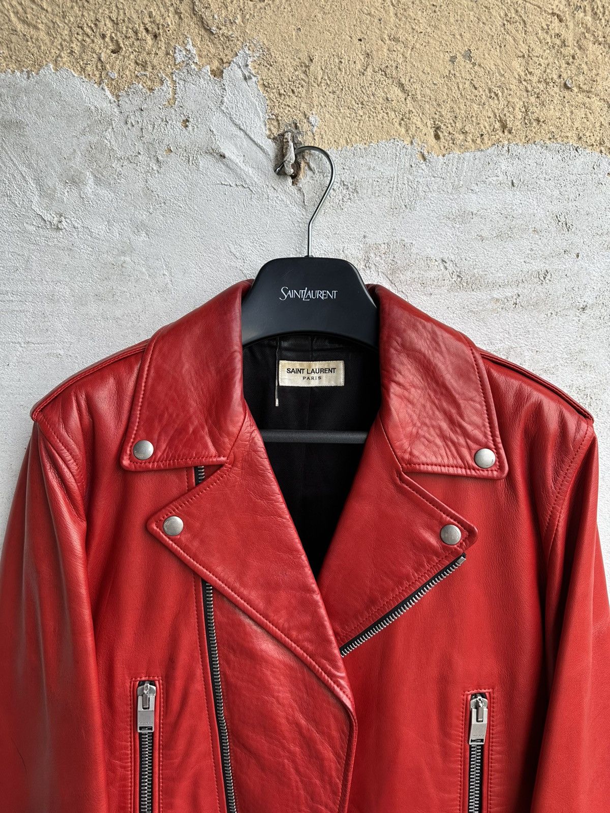 Saint Laurent Paris [50] SS14 Red L01 Lambskin leather jacket Size US M / EU 48-50 / 2 - 4 Thumbnail