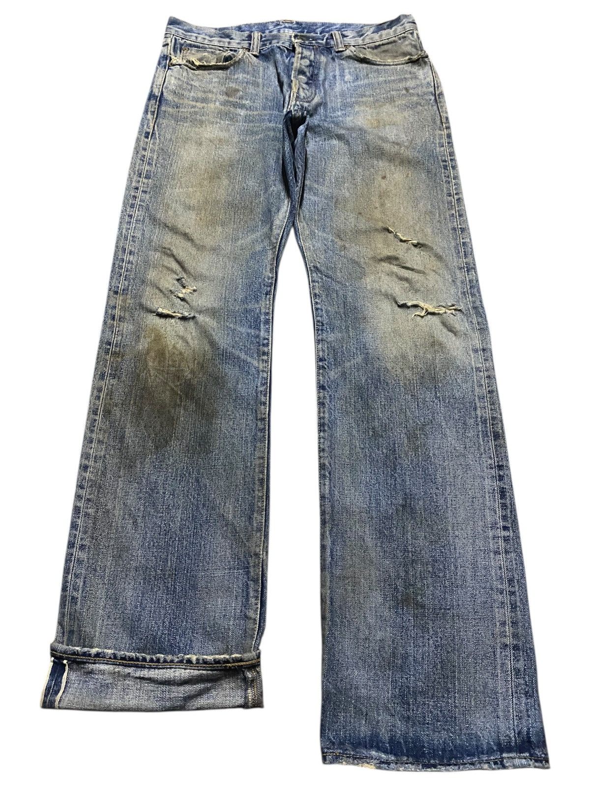 Junya Watanabe Vintage Blue Corn Japan Selvedge Heavy Faded Distressed Jean Size US 32 / EU 48 - 1 Thumbnail
