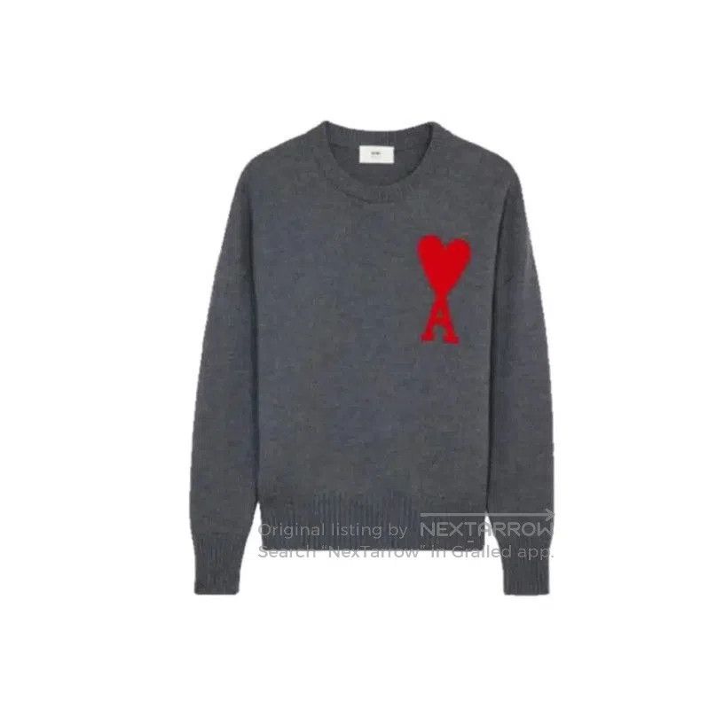 AMI AMI Grey Sweater with Heart Logo . Size US S / EU 44-46 / 1 - 1 Thumbnail