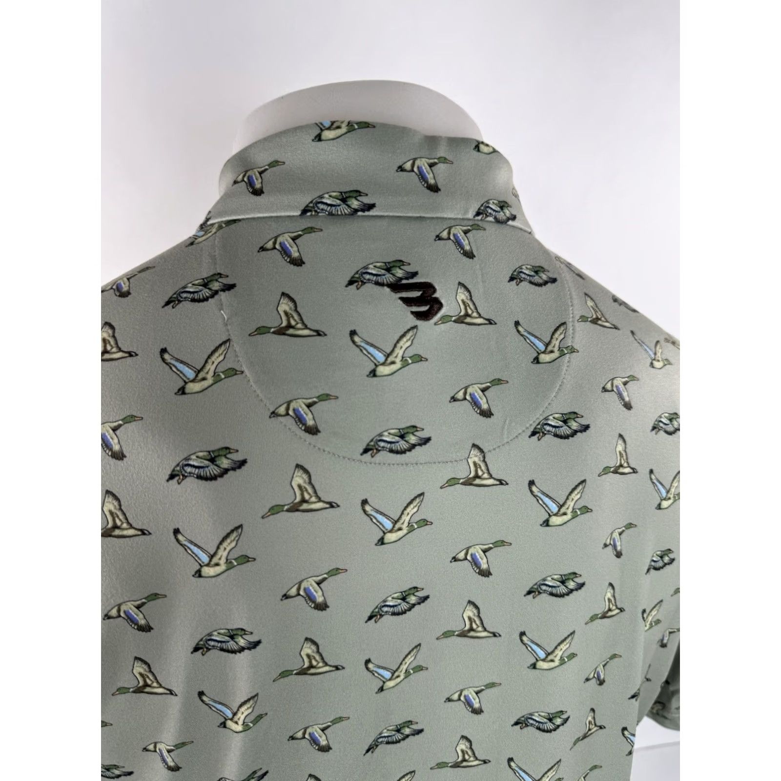 Vintage BURLEBO Polo Shirt Mens M New with Tag Duck Hunting Print Green Short Sleeve Shirt Size US M / EU 48-50 / 2 - 5 Thumbnail