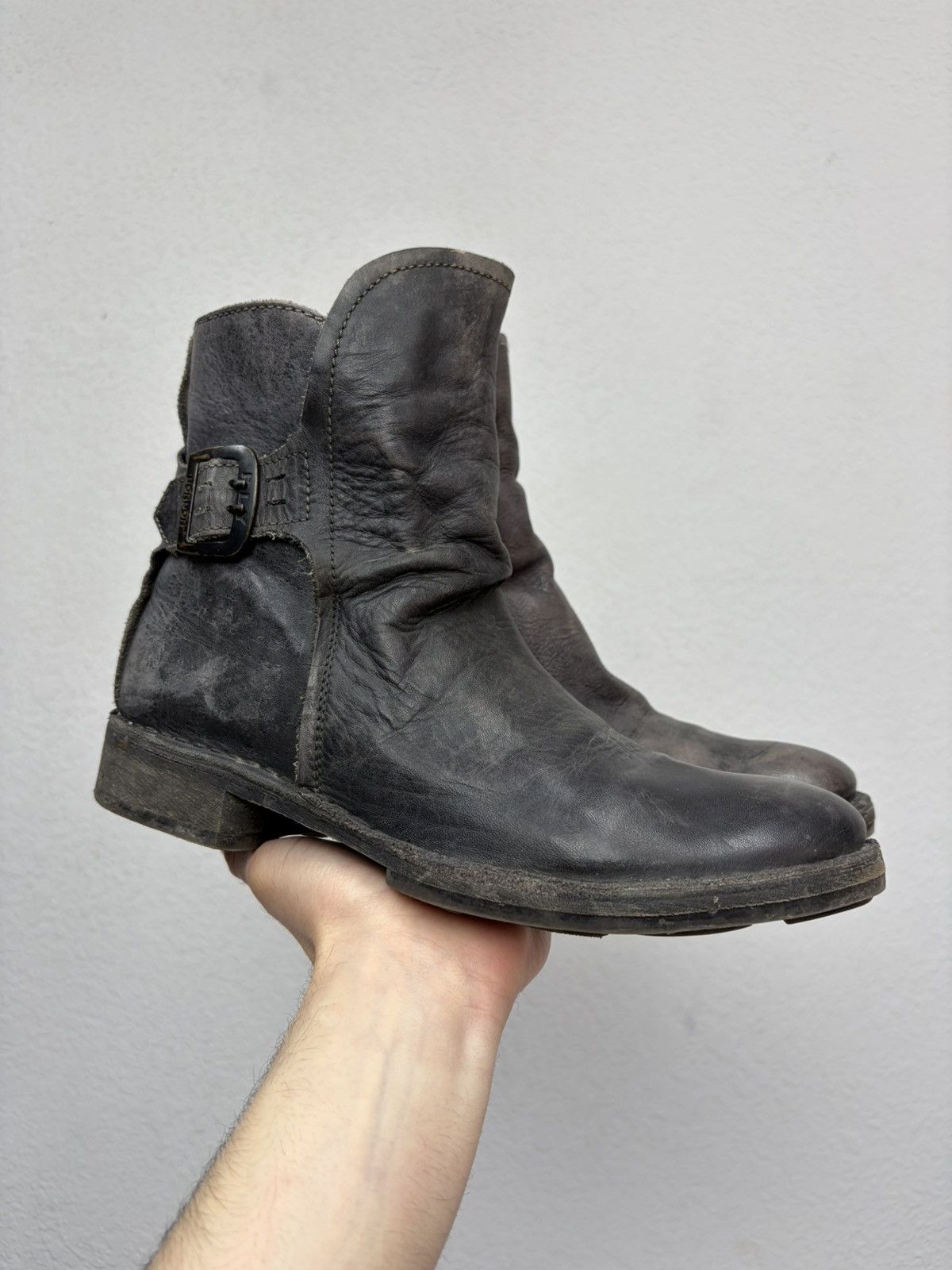 If Six Was Nine Vintage Y2K Guidi CCP Style Distressed Leather Biker Boots Size US 8 / EU 41 - 1 Thumbnail