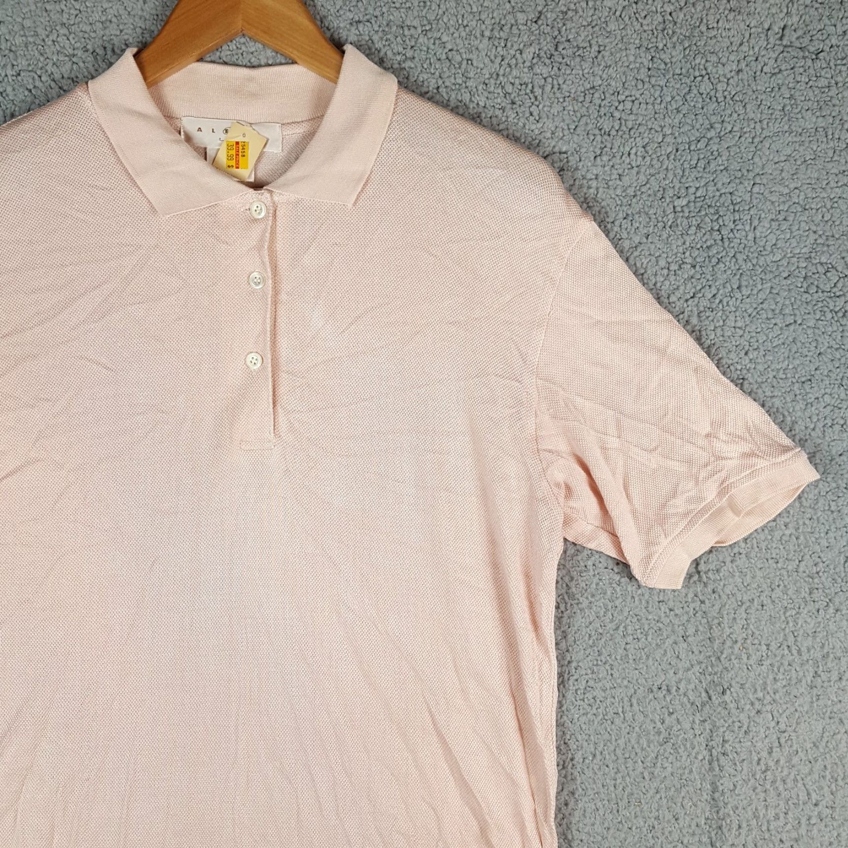 Vintage Pink Preppy 100% Silk Knit Collared Polo Women's Size L Pink Polo Shirt Silk Knit Collared Button Golf Shirt Alexa Sterling Size L / US 10 / IT 46 - 3 Thumbnail