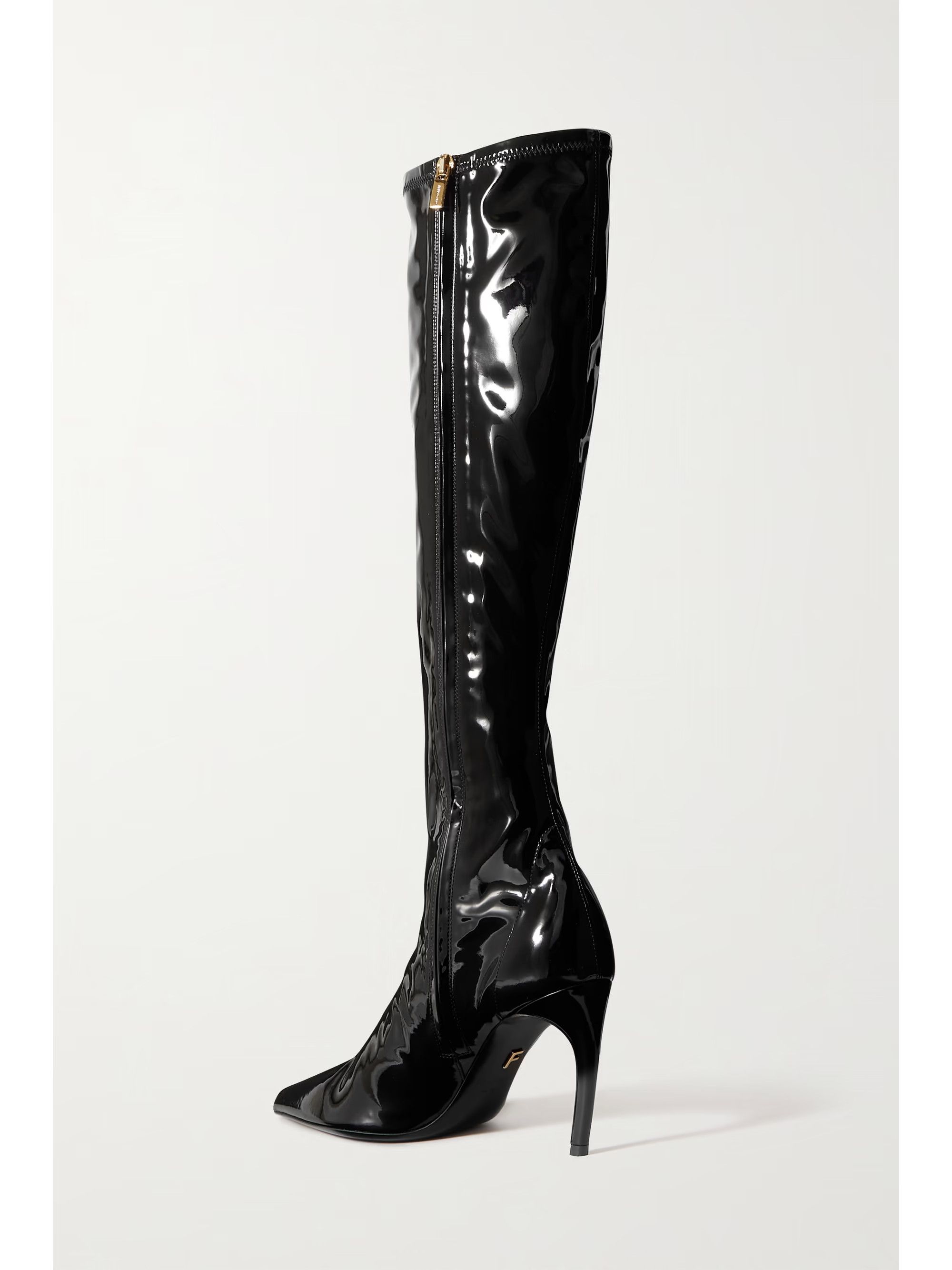 Salvatore Ferragamo o1s1rm0924 Bri Knee Boots in Black Size US 5.5 / IT 35.5 - 3 Thumbnail