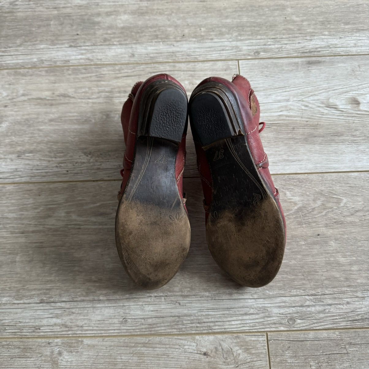 If Six Was Nine ROVERS Red Leather Ankle Boots – Size EU 37 Size US 7 / IT 37 - 6 Thumbnail