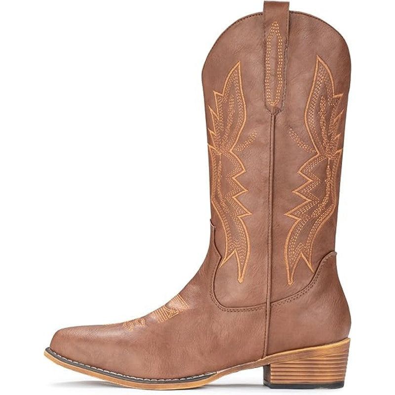 Other IUV Women's 8 Brown Faux Leather Embroidered Cowboy Boots Size US 8 / IT 38 - 2 Thumbnail