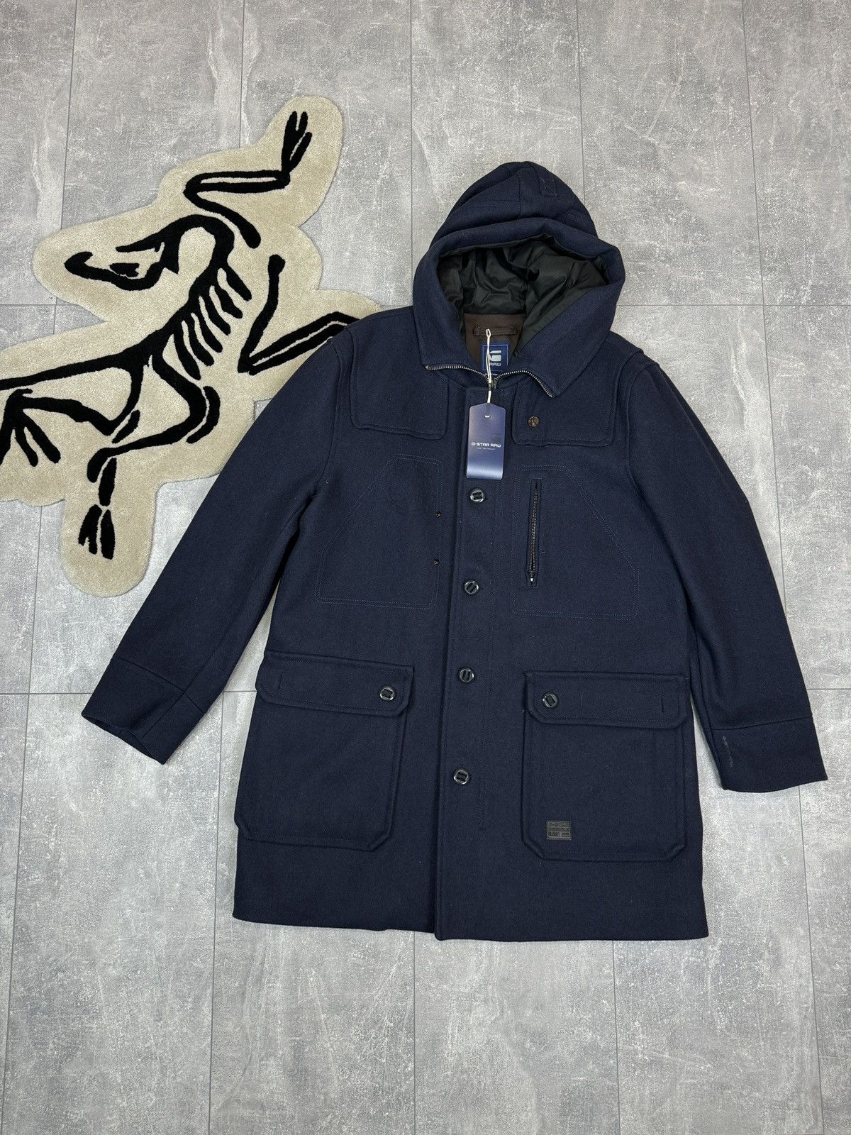 G-Star BNWT! Mens G Star Raw LAMOND DUFFLE WOOL COAT jacket Size US XXL / EU 58 / 5 - 1 Thumbnail