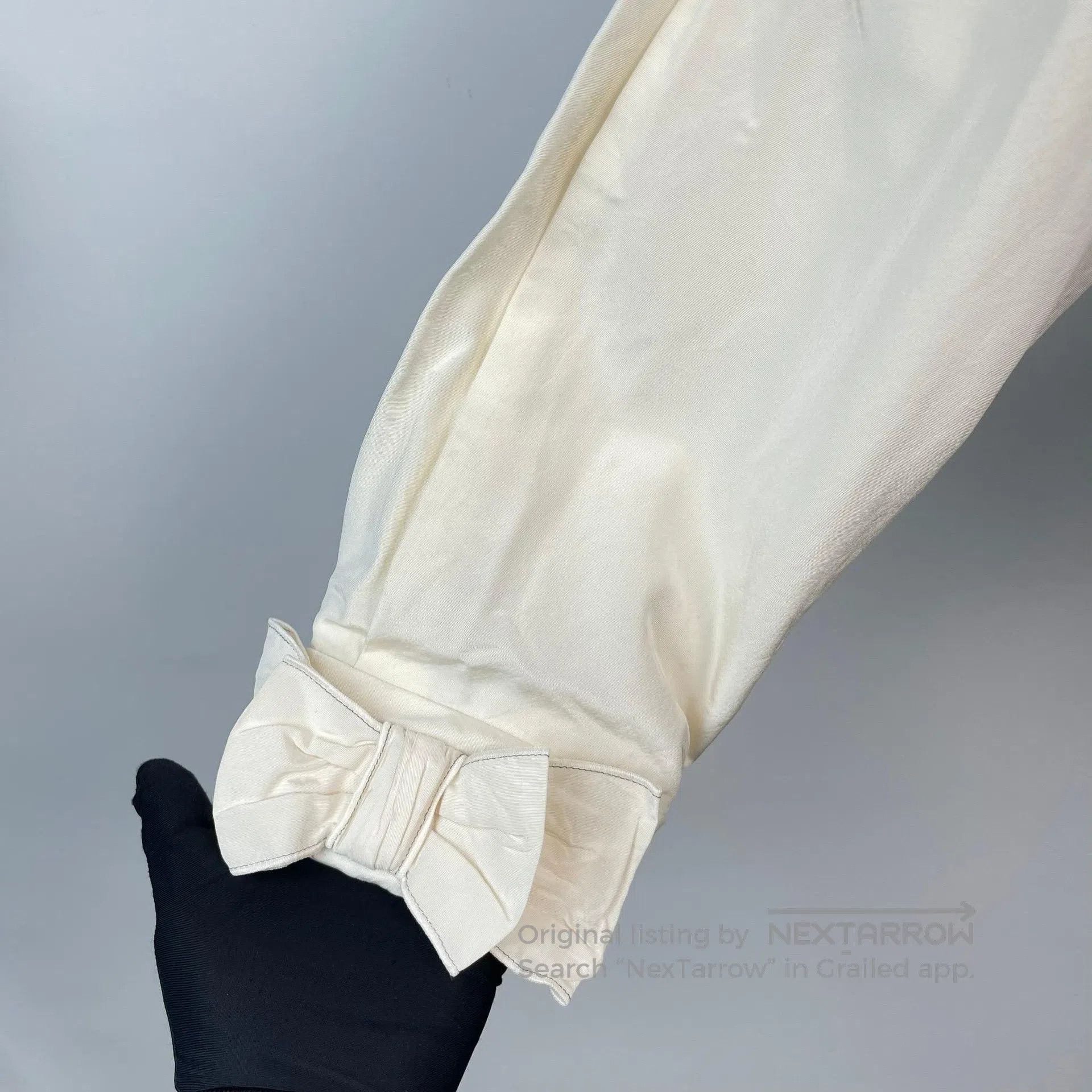 Chanel Chanel White silk bow short cotton jacket with bow on the Size XS / US 0-2 / IT 36-38 - 8 Thumbnail