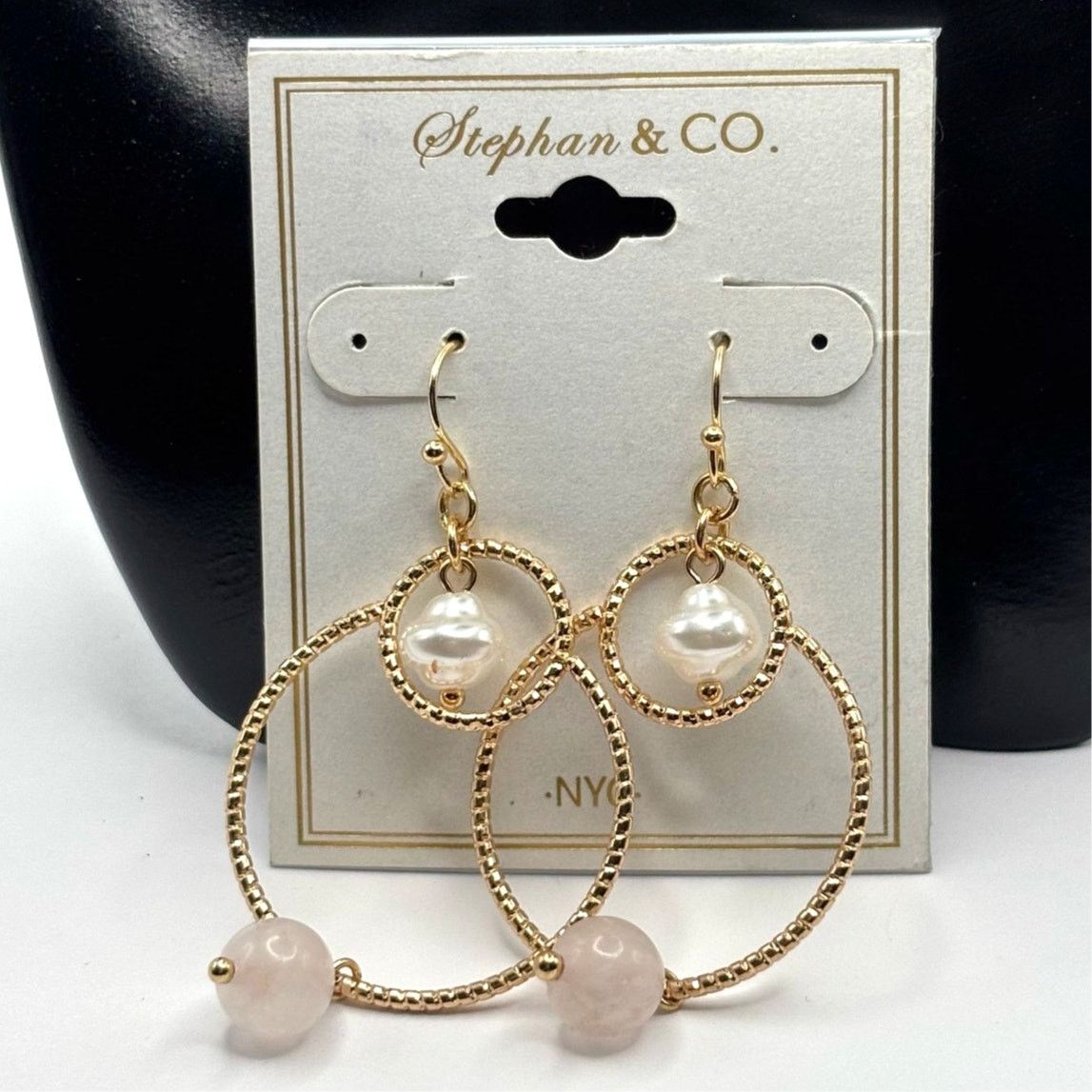 Other Gold Pearl Drop Hoop Earrings Size ONE SIZE - 2 Thumbnail