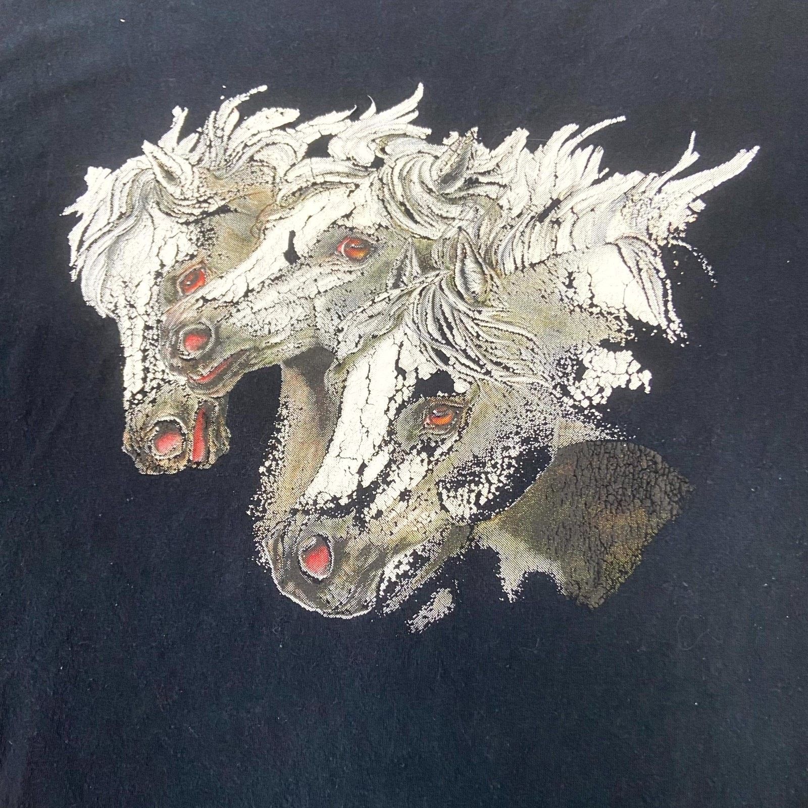 Fruit Of The Loom Vintage Anime Y2K Grunge Sz XL Skater Three White Horses Size US XL / EU 56 / 4 - 4 Thumbnail