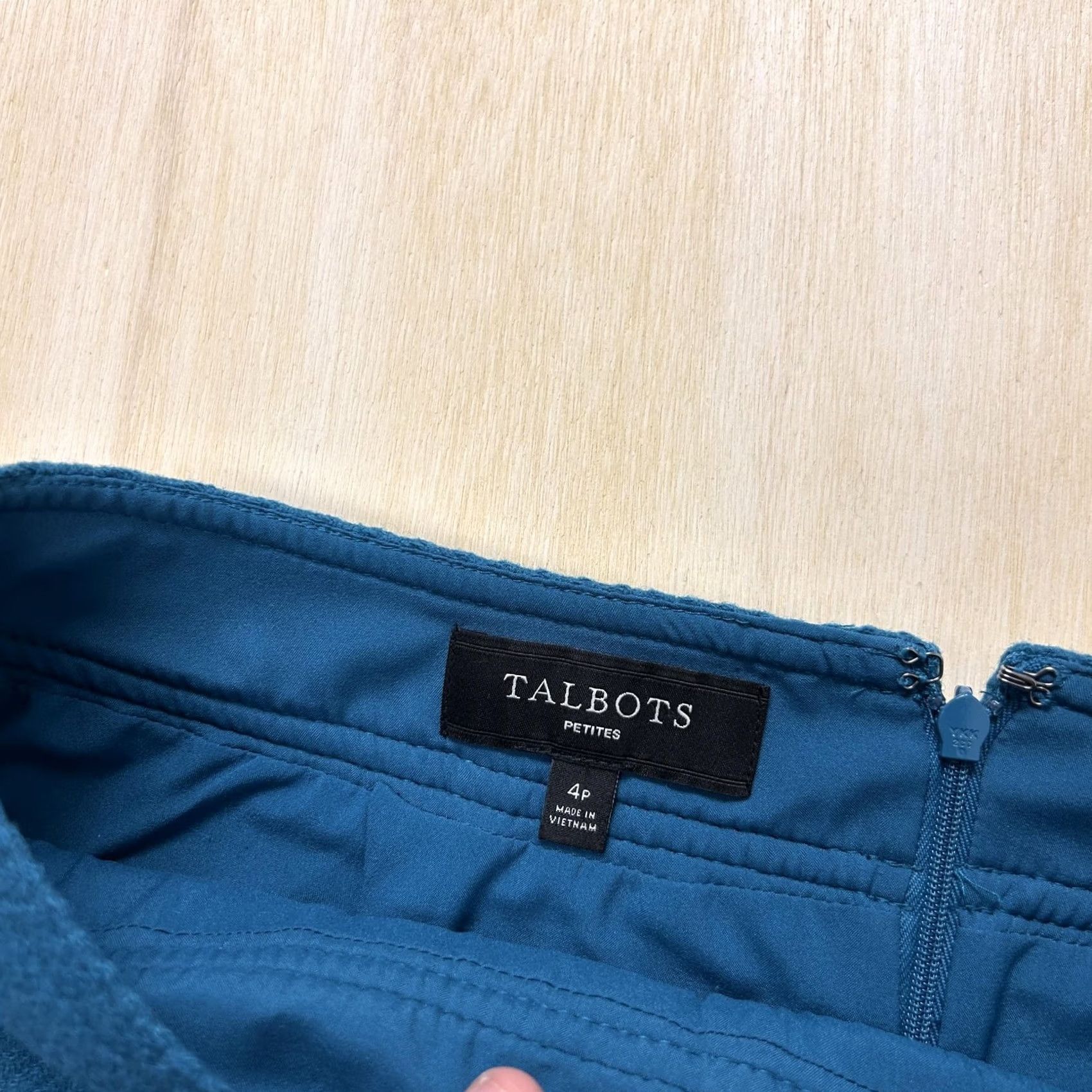 Talbots Talbots Skirt Womens 4P Blue Twill A-Line Short Lined Pockets Workwear Office Size 27" / US 4 / IT 40 - 2 Thumbnail