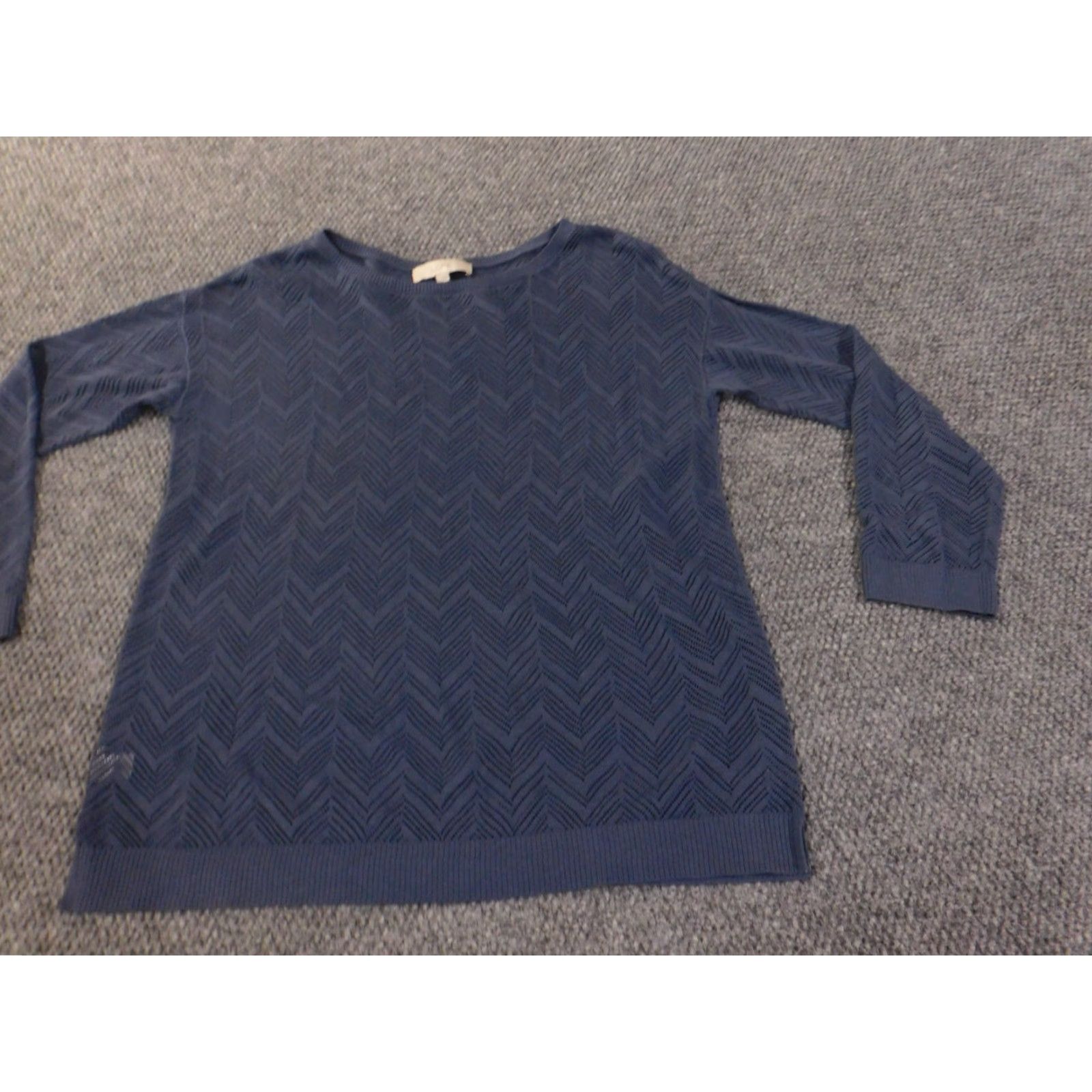 Loft LOFT Sweater Pullover Long Sleeve Crew Neck Women Regular Cotton Knit Blue L Modern Design Stretch Crewneck Casual Size L / US 10 / IT 46 - 2 Thumbnail