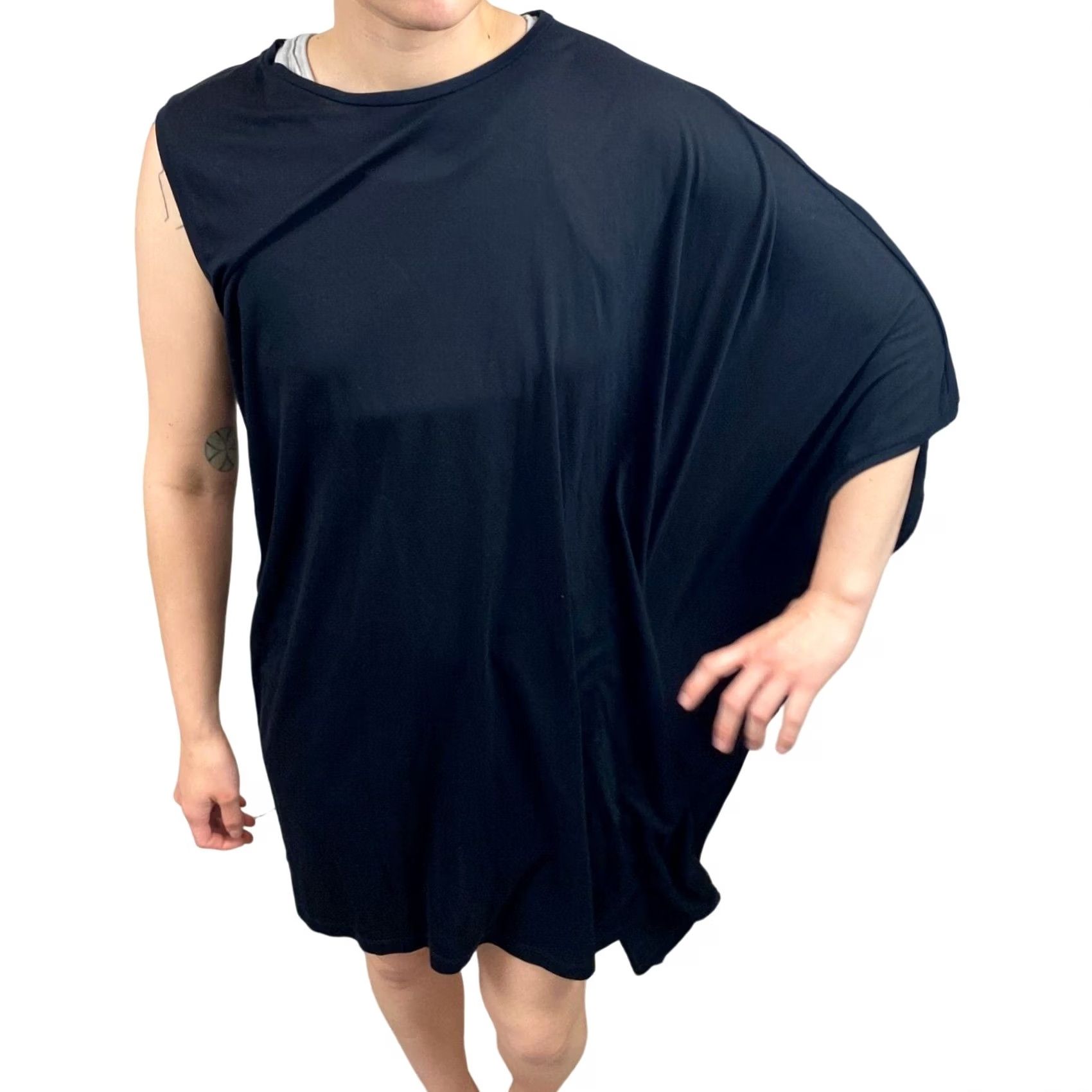 Maison Margiela Maison Margiela MM6 Crepe Draped Asymmetrical Dress XS Women's Size XS / US 0-2 / IT 36-38 - 3 Thumbnail