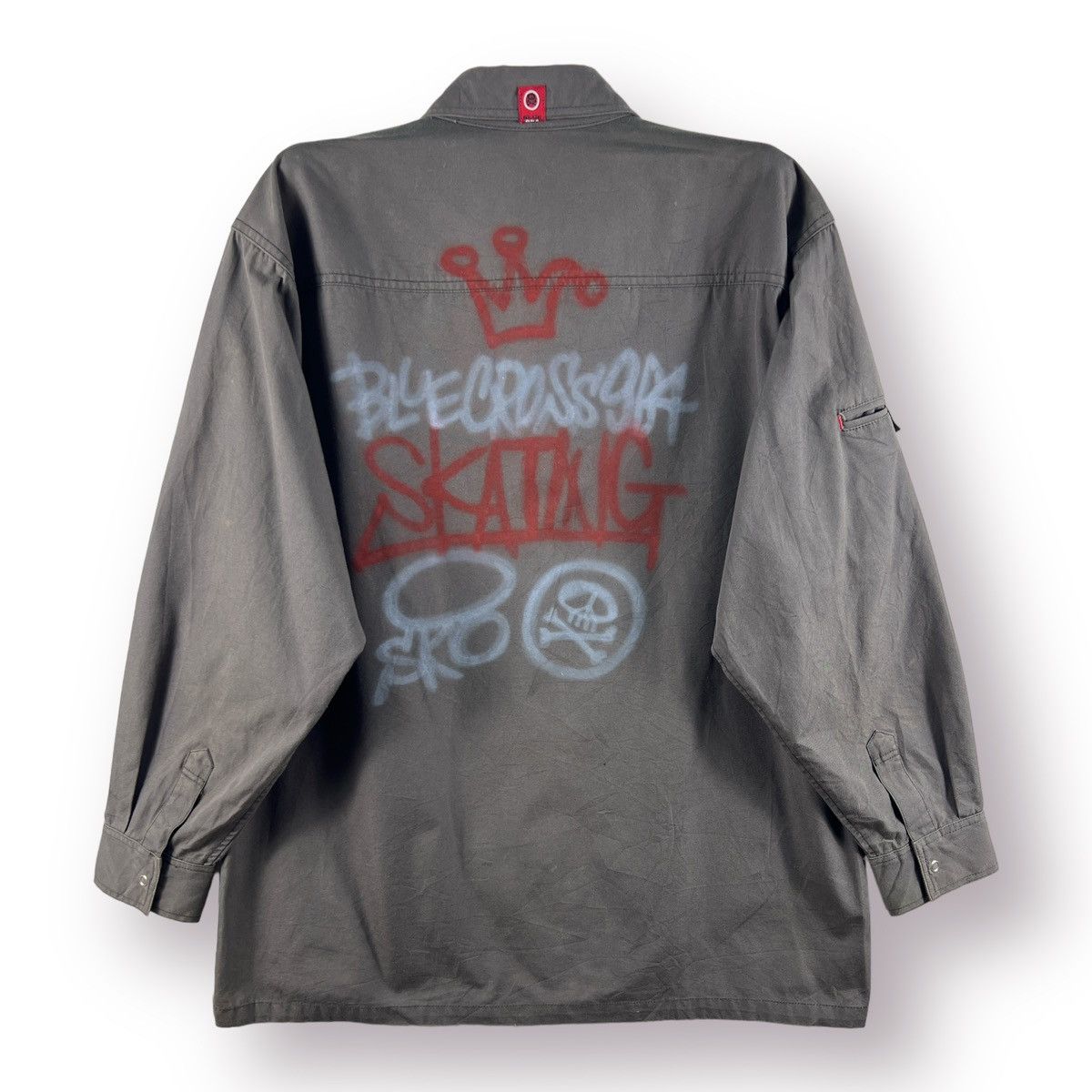 Other 🔥 Blue Cross 964 Skull Skating shirt Snap button - L Size US M / EU 48-50 / 2 - 1 Thumbnail