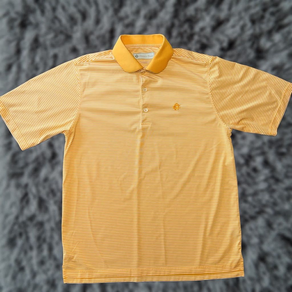 Vintage Donald Ross Oakmont Country Club Polo Shirt Mens M OCC Logo Orange Striped Golf Classic, Preppy, Sports Shirt Size US M / EU 48-50 / 2 - 1 Thumbnail