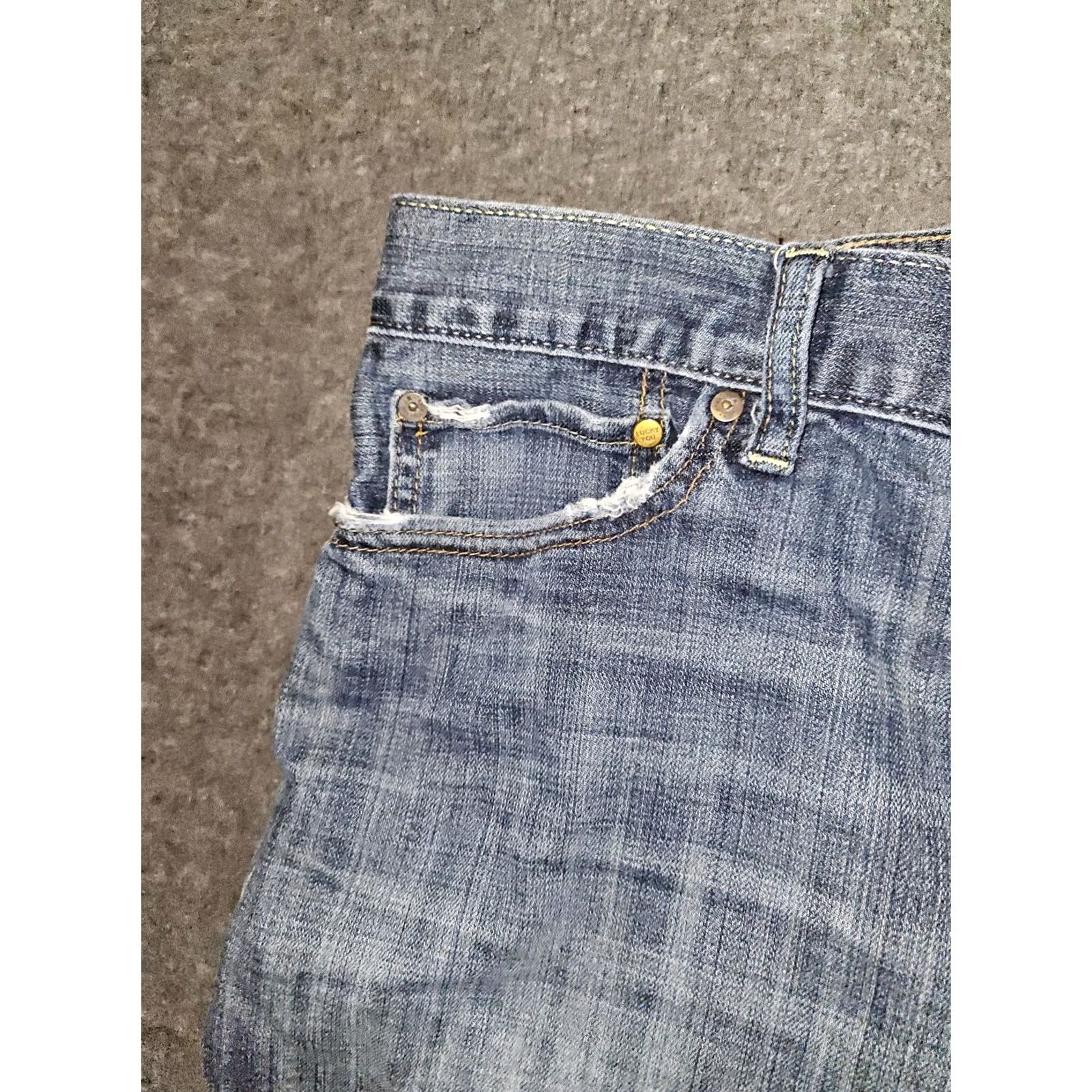 Lucky Brand Lucky Brand 361 Vintage Straight Jeans Men 38x30 Mid Rise Blue Distressed Regular Inseam 28 Size US 38 / EU 54 - 6 Thumbnail