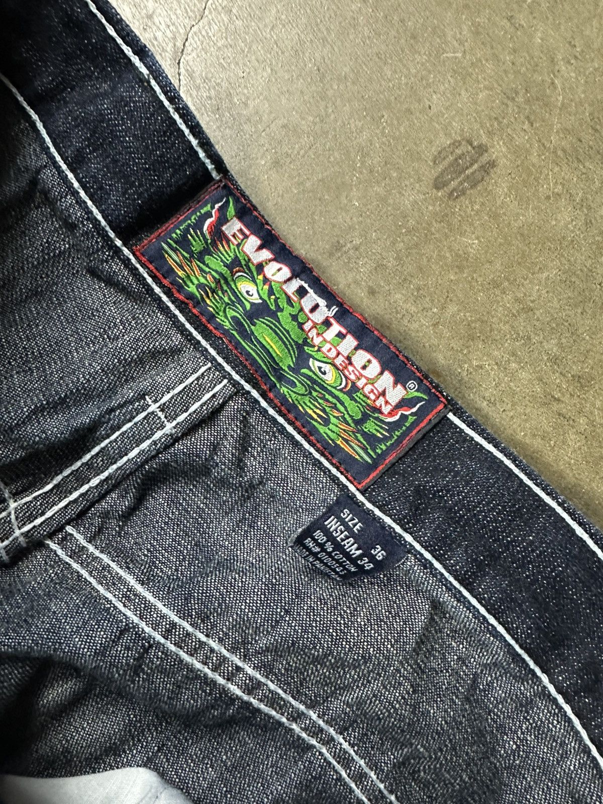 Other y2k skater embroidered evolution dragon denim jeans Size US 36 / EU 52 - 5 Thumbnail